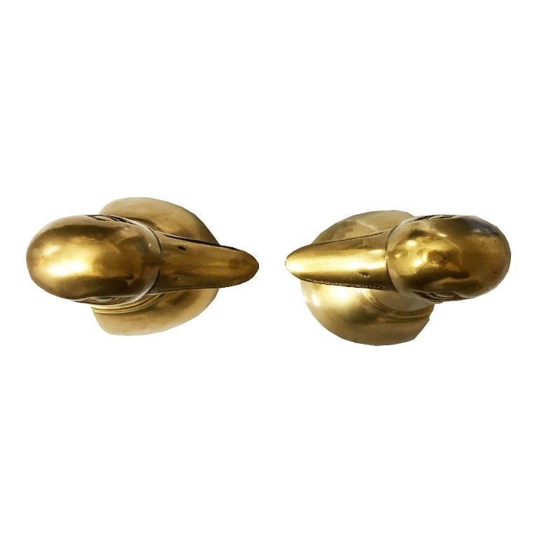 brass duck head bookends