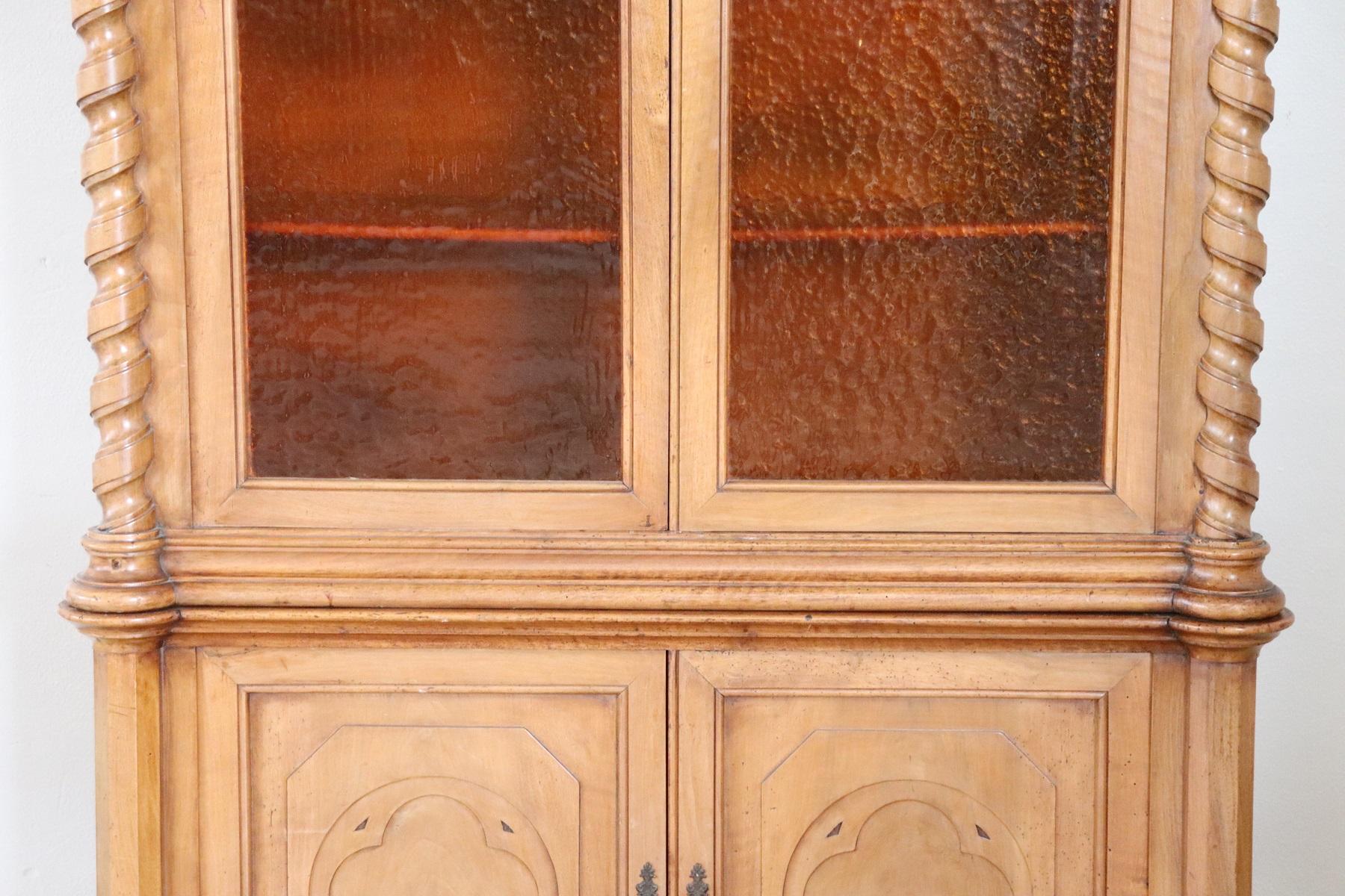 Late 19th Century 19th Century French Gothic Style Walnut Carved Bookcase or Sideboard