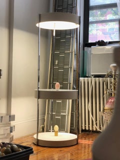 Kovaks Enameled Steel Floor Lamp Shelving & Display Etagere Mid-Century Minimal