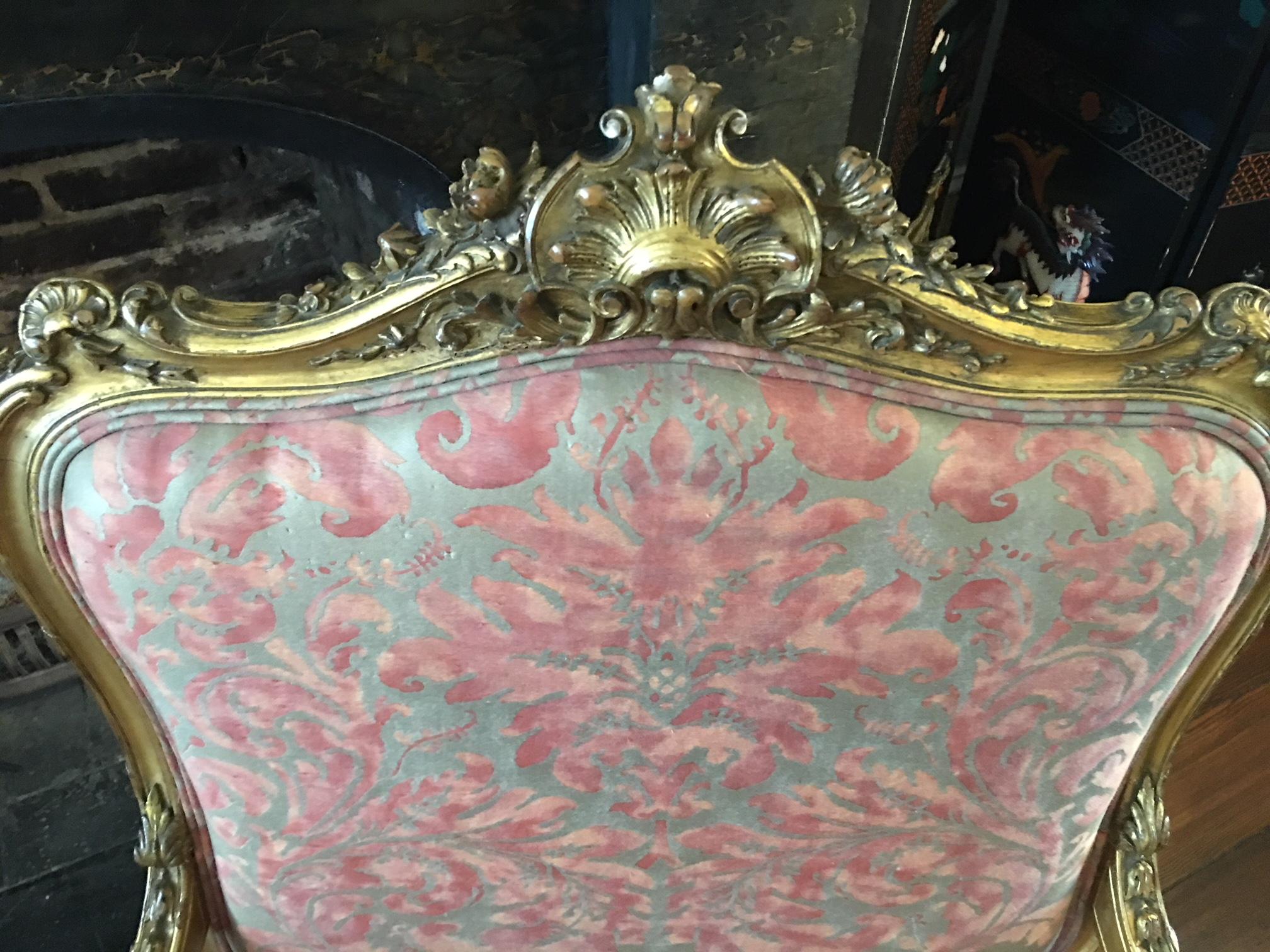 Louis XV Style Gilded Fauteuil or Armchair, 19th Century In Good Condition In Savannah, GA