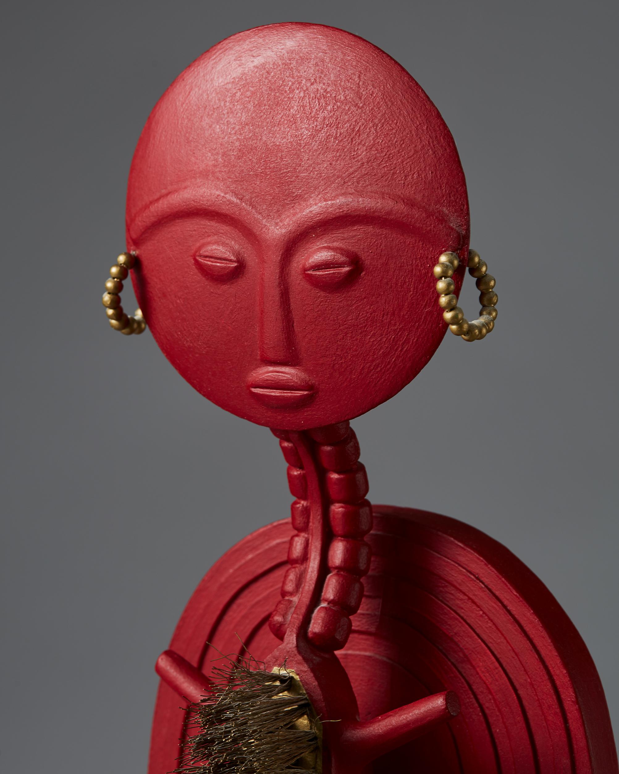 Painted Sculpture ‘Ashantie Queen’ Made by Tony Emilson, Sweden, 2005