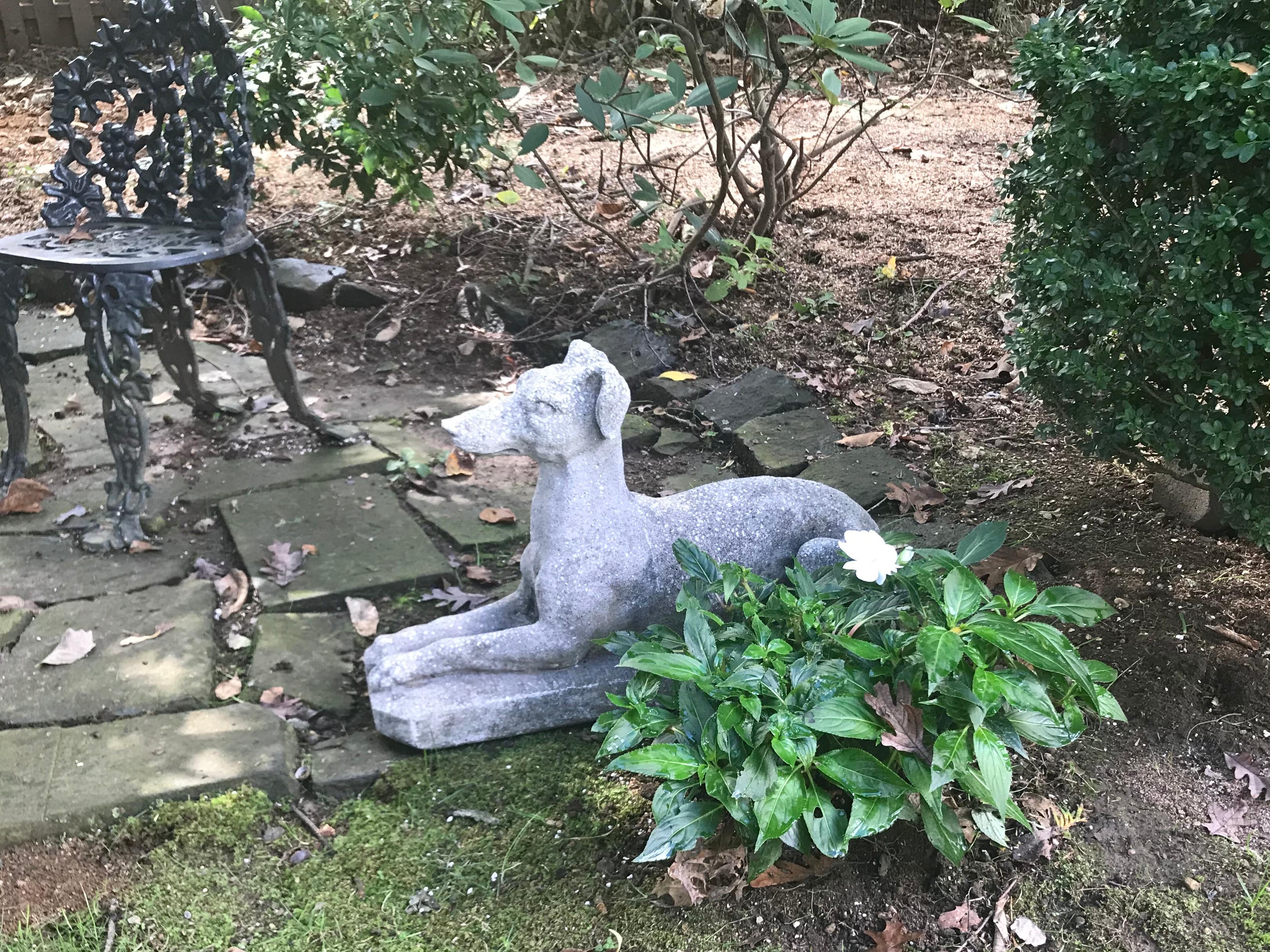 English Pair Stone Greyhound Dogs 