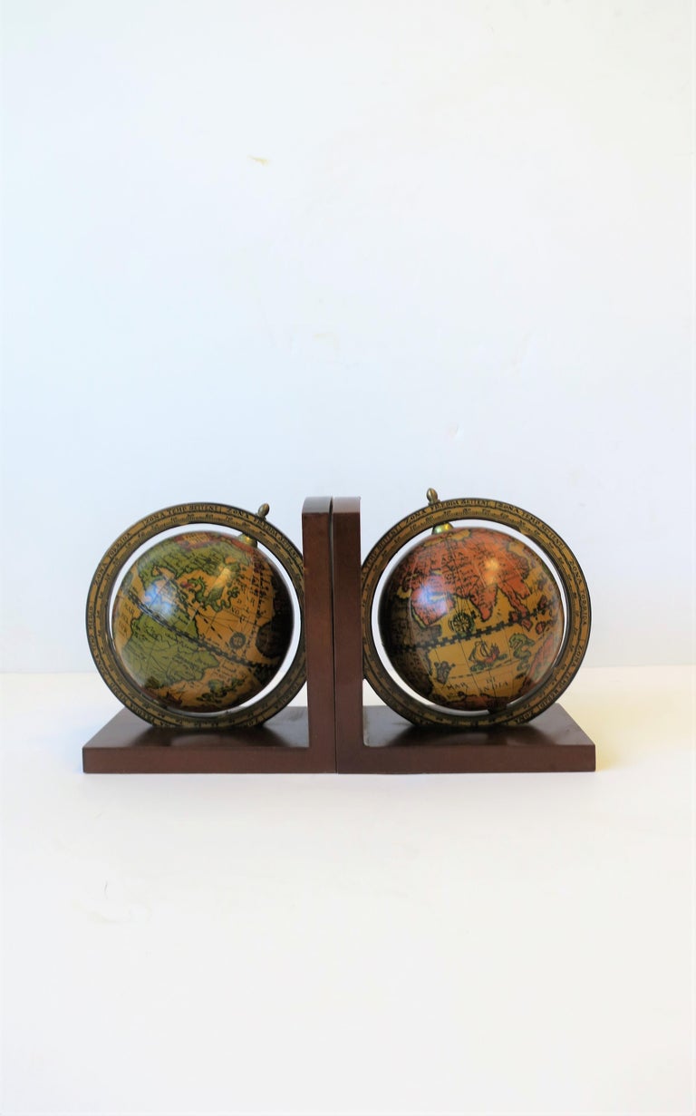 Pair of Midcentury Italian World Globe Bookends at 1stDibs | globe ...