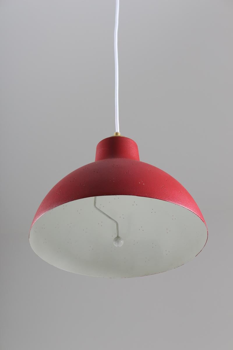 20th Century Swedish Midcentury Pendant in Perforated Metal with Counterweight by NK For Sale