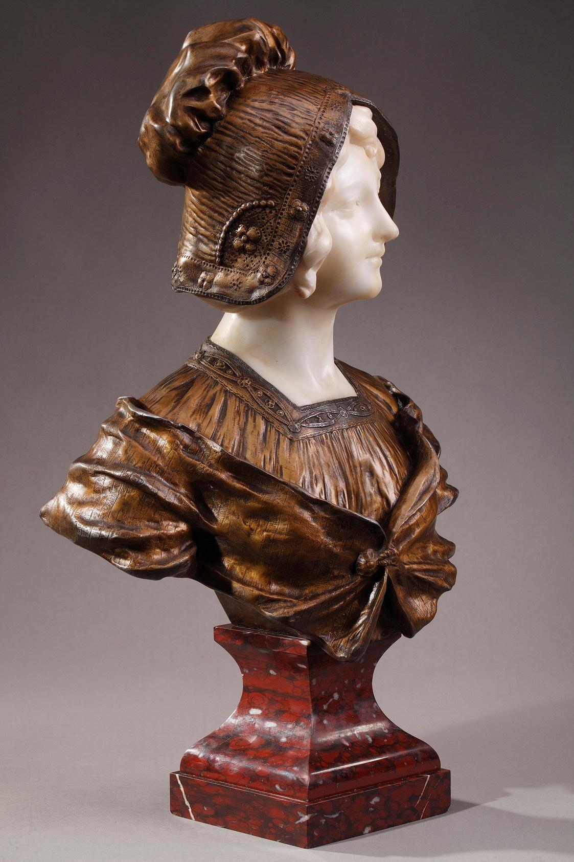 Early 20th Century Art Deco Portrait Bust by Affortunato Gory (1895-1925) In Good Condition In Paris, FR