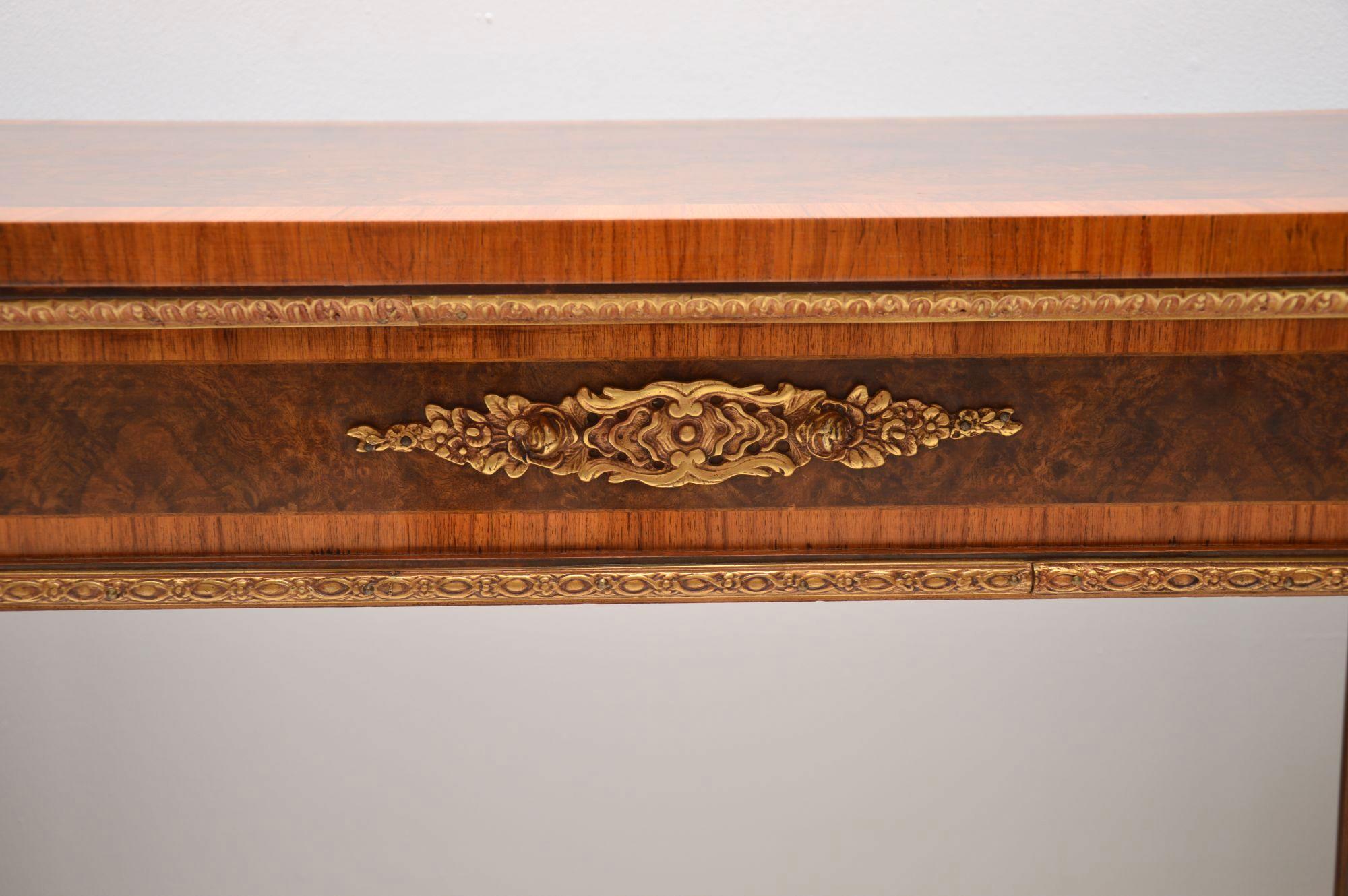 Mid-20th Century Very Large Antique French Burr Walnut Console Table