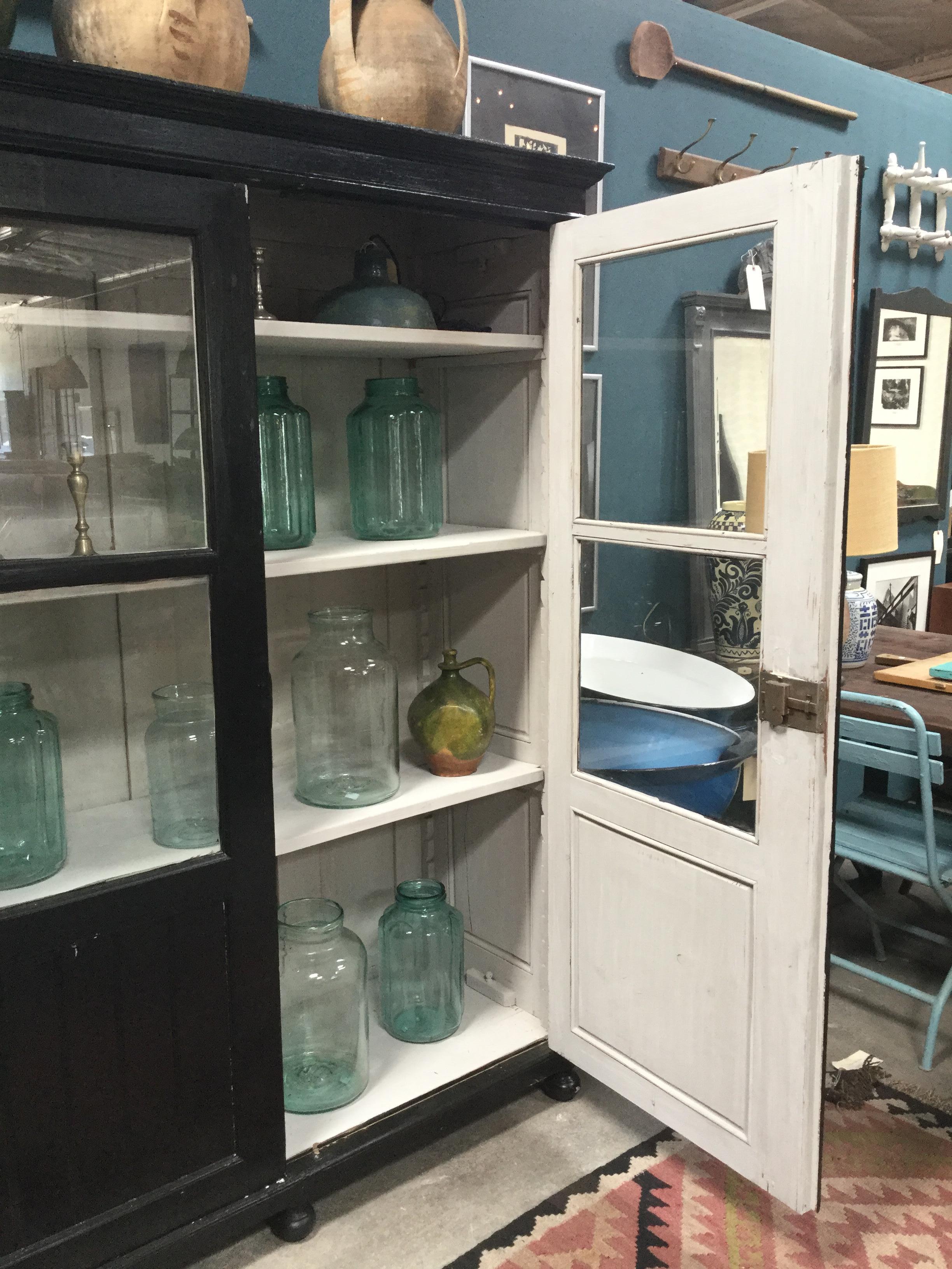 19th Century Antique Black European Hutch