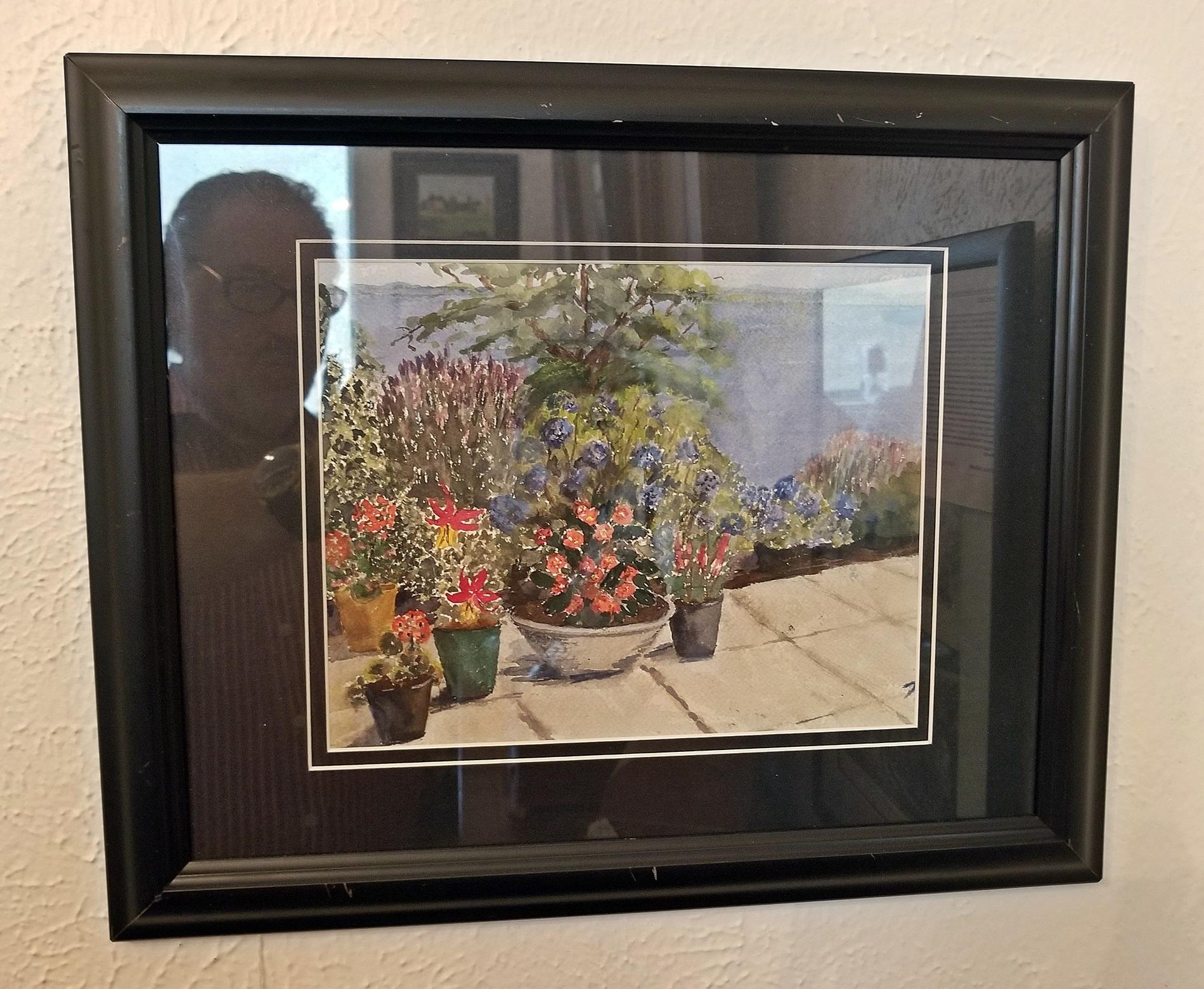 Irish Watercolor by M MacLoughlin of Still Life Plants In Good Condition For Sale In Dallas, TX