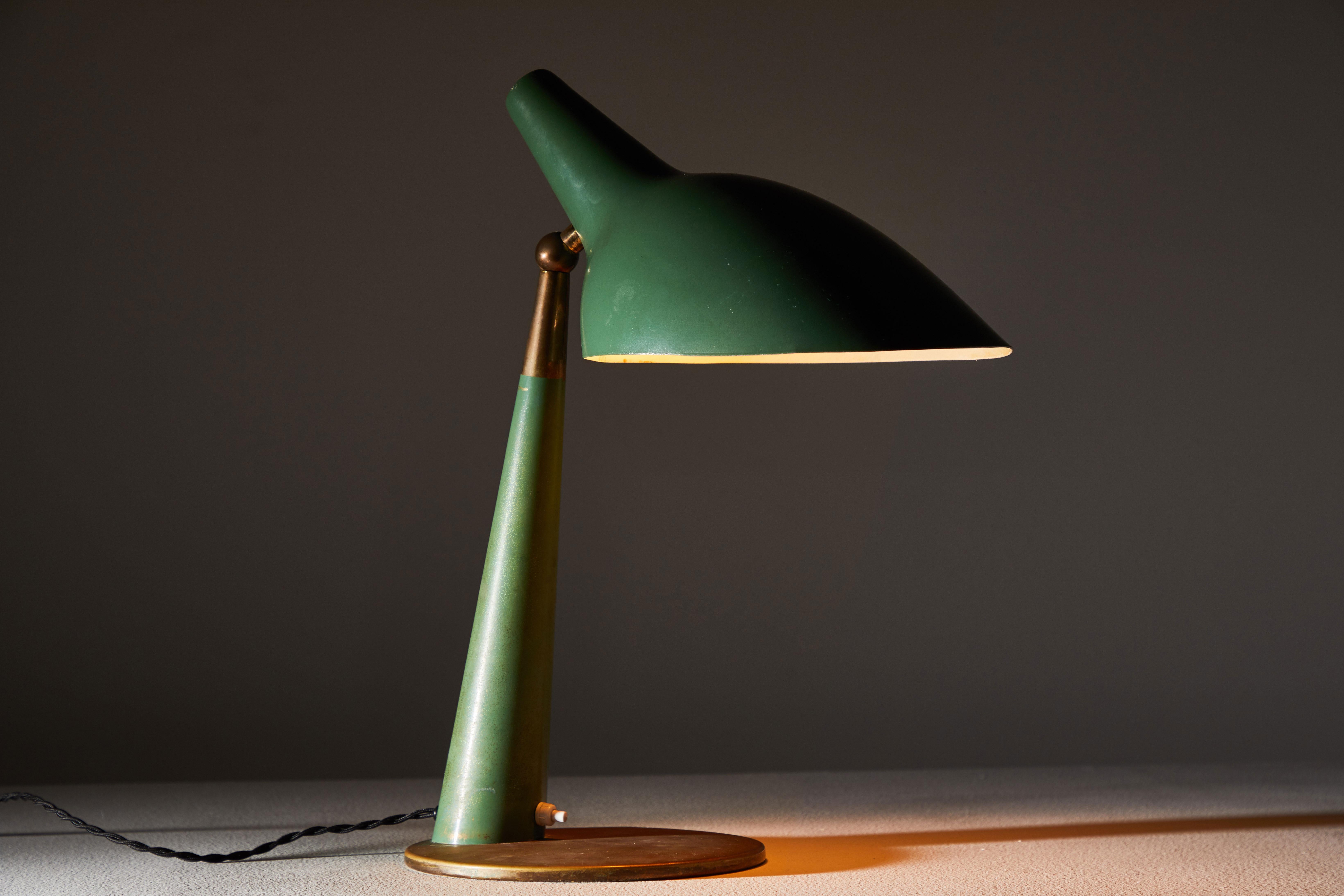 Enameled Rare Table Lamp by Stilnovo