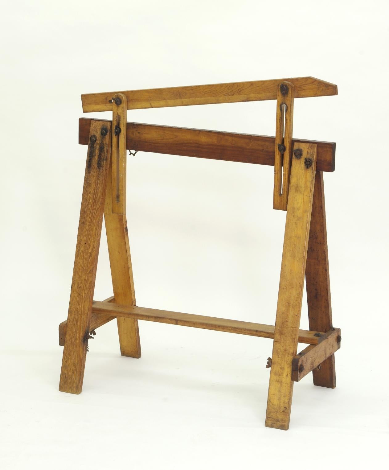 Pair of Adjustable Sawhorses, circa 1920 In Good Condition For Sale In St. Louis, MO