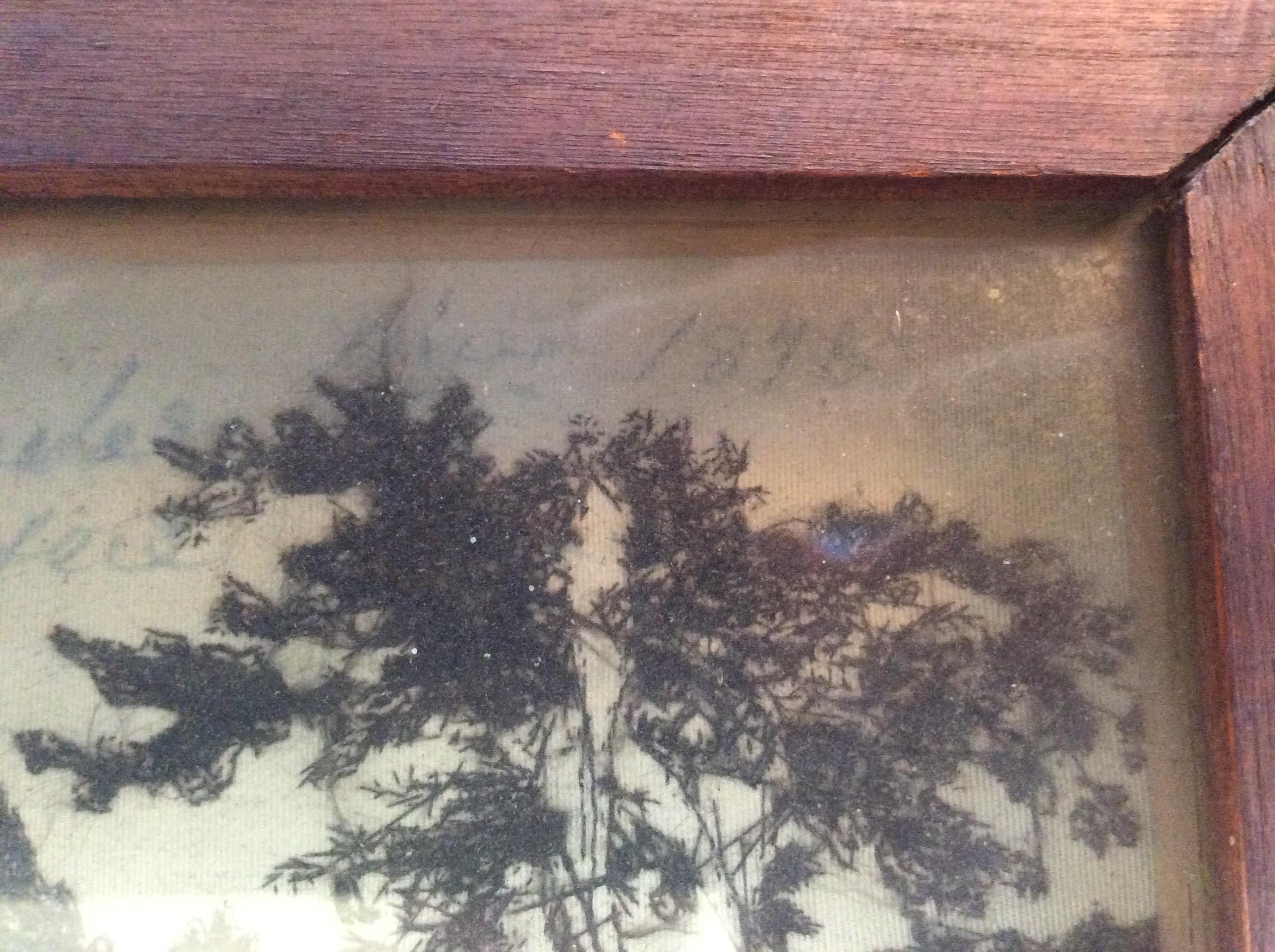 Antique Embroidered Italian Pastoral Scenic Framed Panel in Human Hair In Good Condition In Hudson, NY