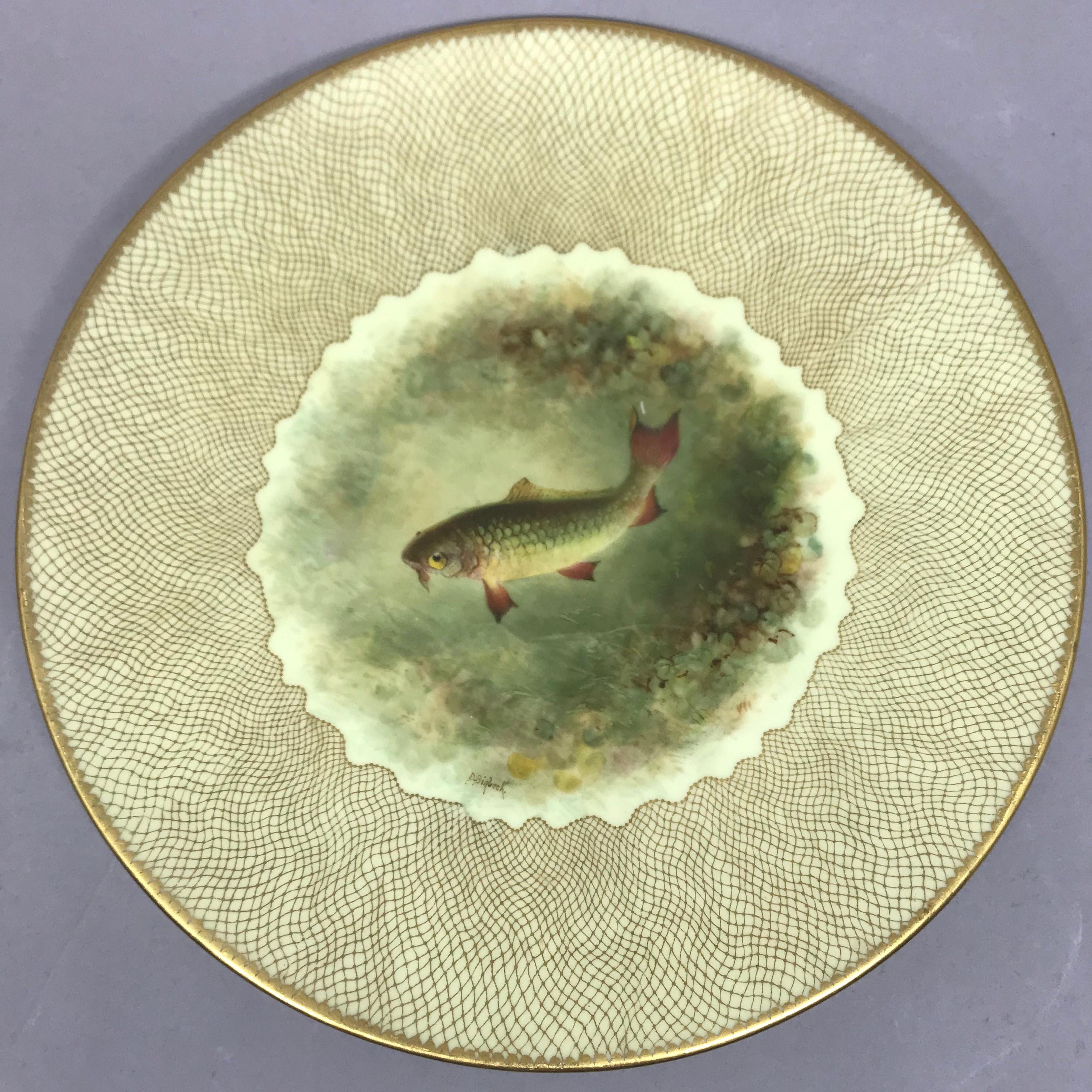 20th Century Set of Ten English Fish Plates For Sale