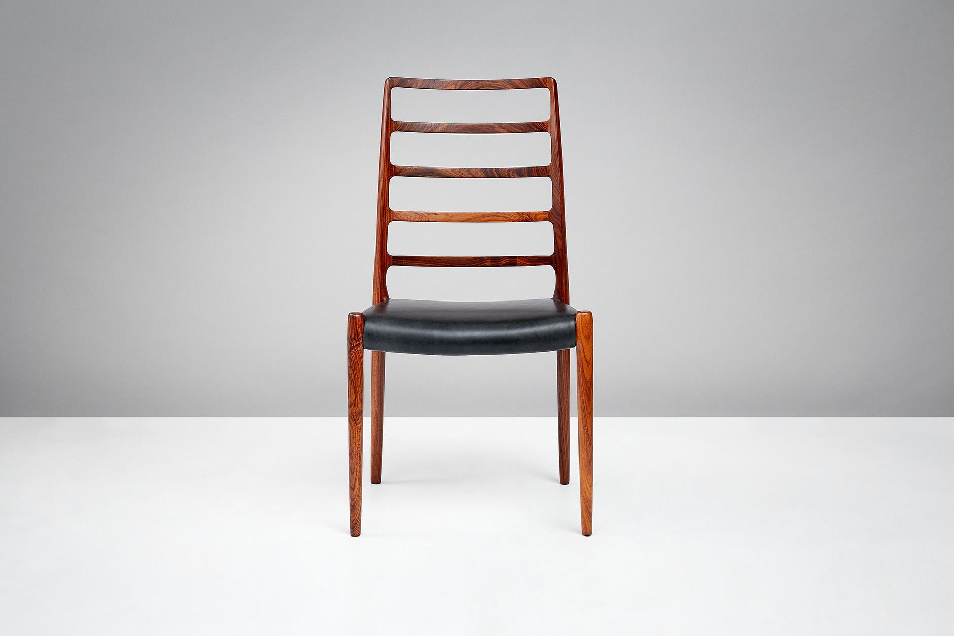 Late 20th Century Niels Møller Model 82 Danish Rosewood Dining Chairs, circa 1970