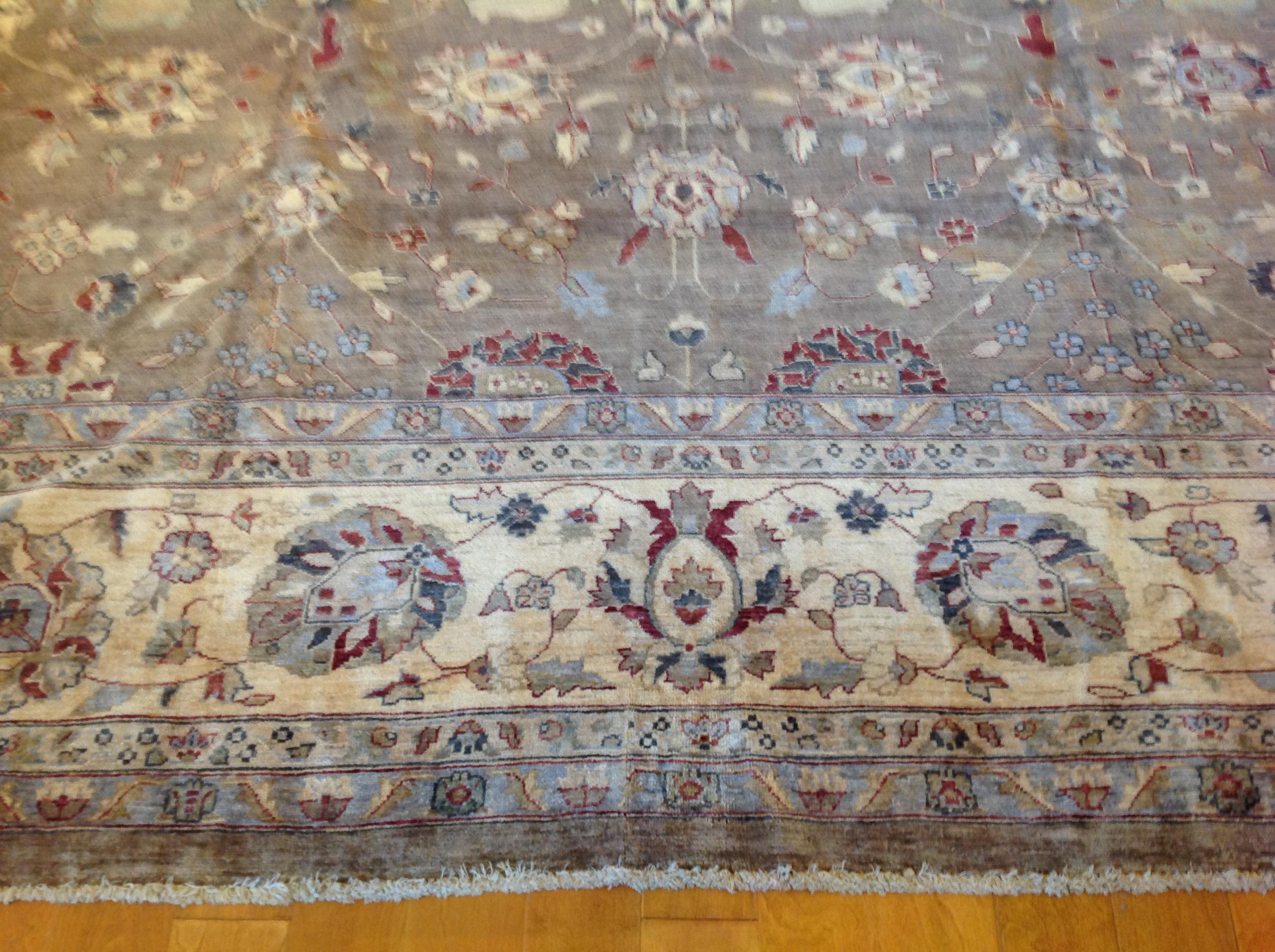 Traditional Pakistani Brown Wool Area Rug For Sale 1