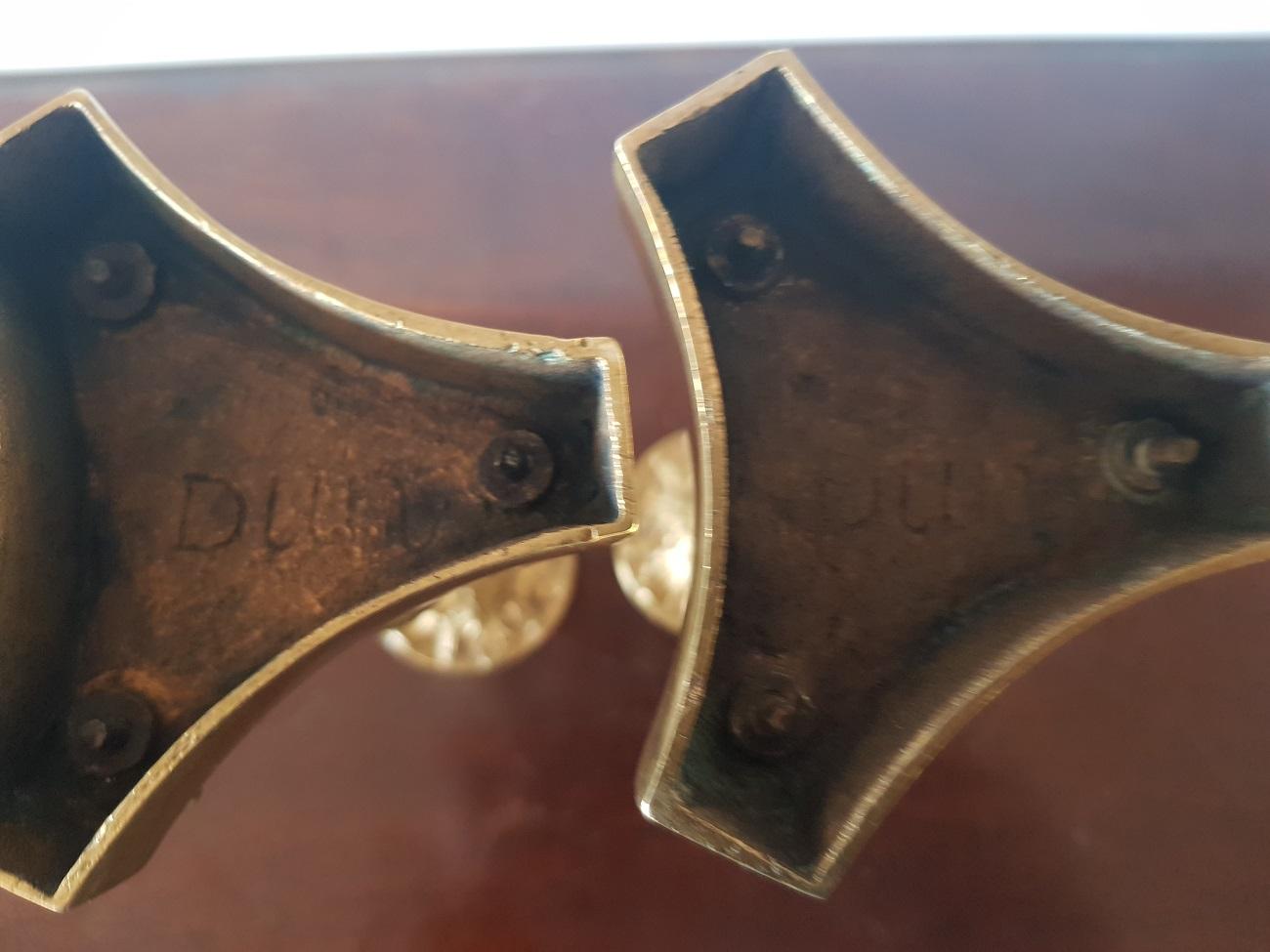 Pair of French Bronze Candlesticks in Charles X Style Marked DUN (20. Jahrhundert) im Angebot