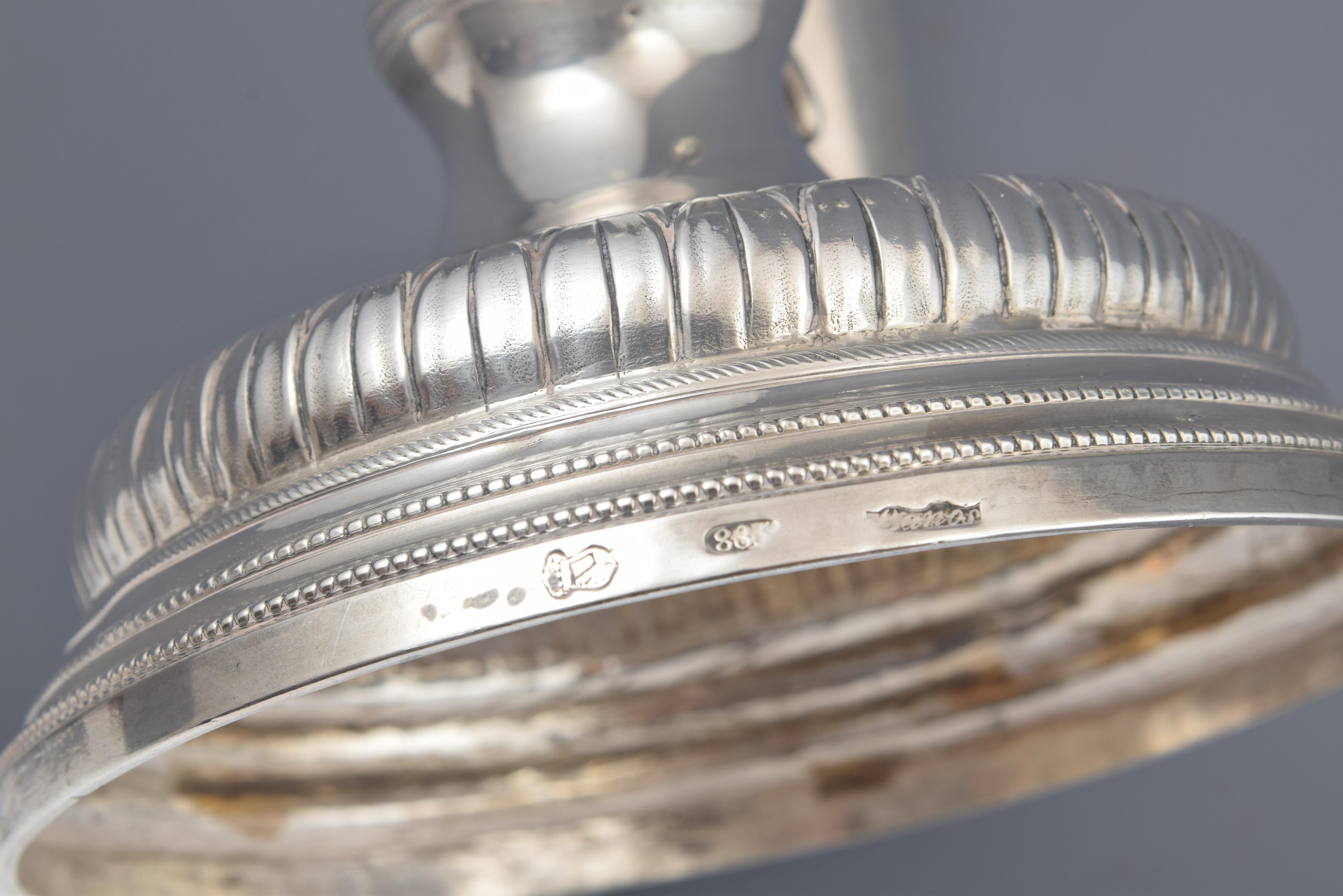 Solid Silver Lamp, with Hallmarks, Possibly Malaga, Spain, 19th Century For Sale 1