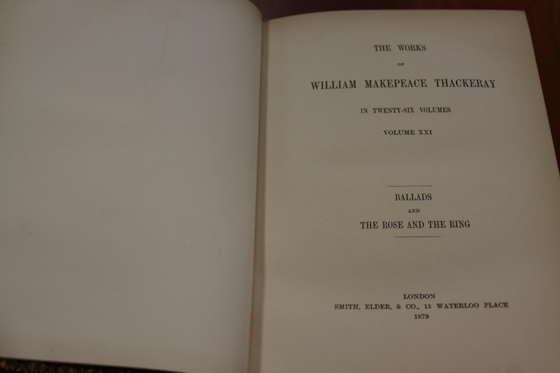Books, The Writings of William Makepeace Thackeray, Antiques Leather-Bound Set 2
