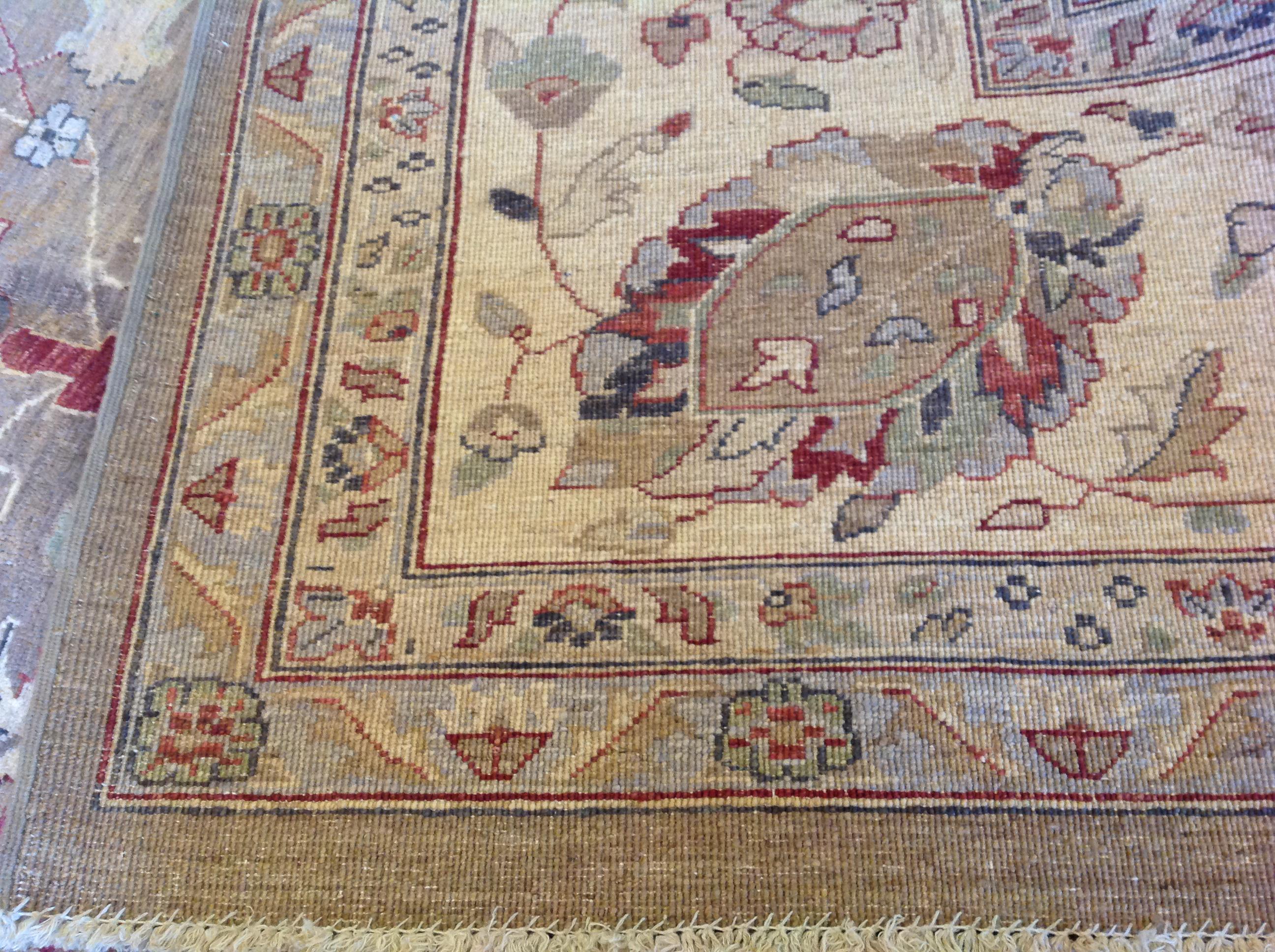 Traditional Pakistani Brown Wool Area Rug For Sale 2