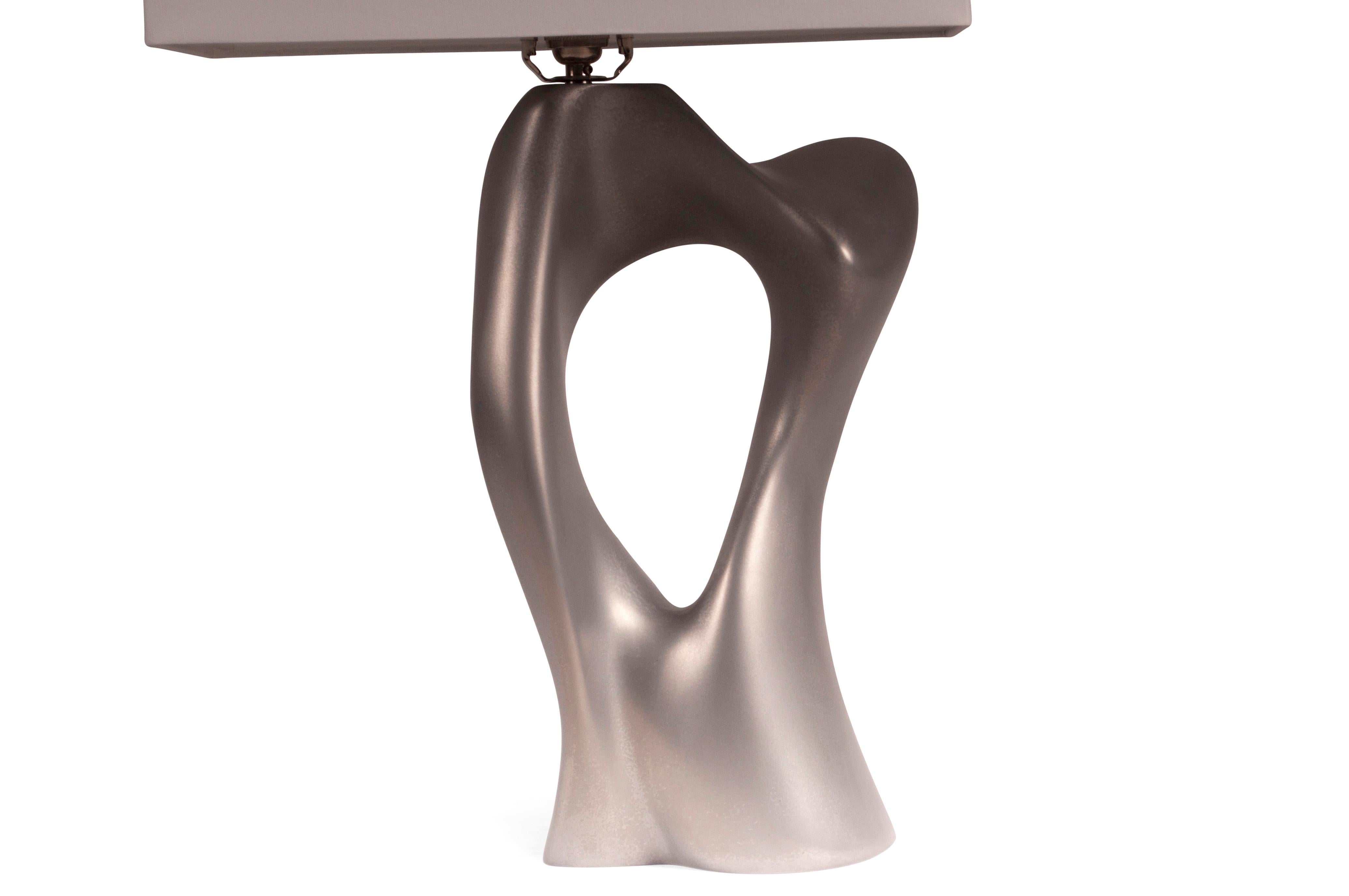 Contemporary Amorph Vesta Table Lamp, Stainless Steel Finish