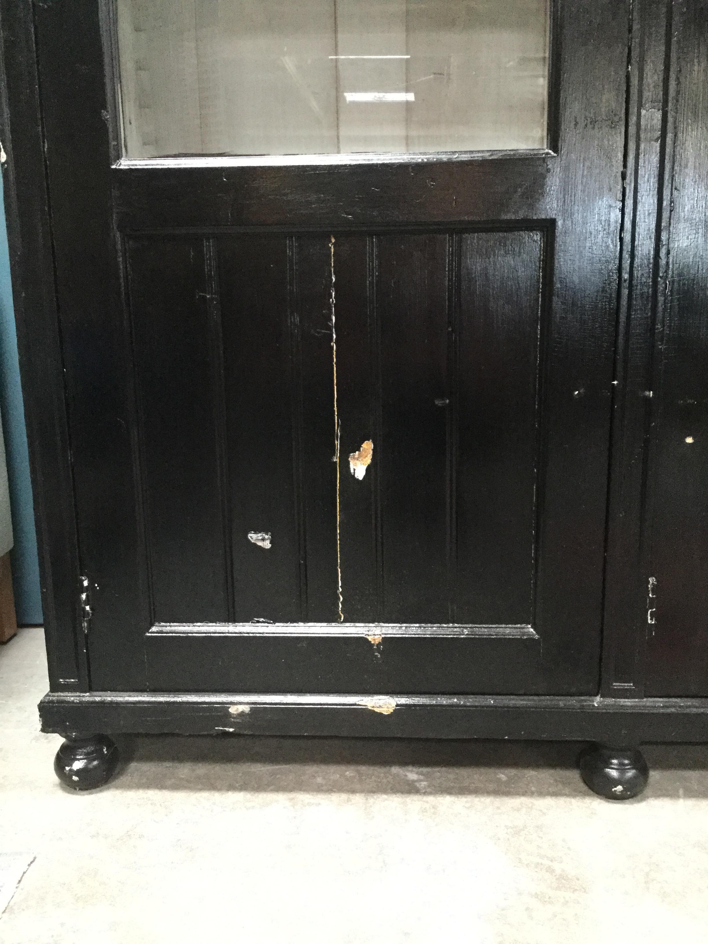 Antique Black European Hutch 2