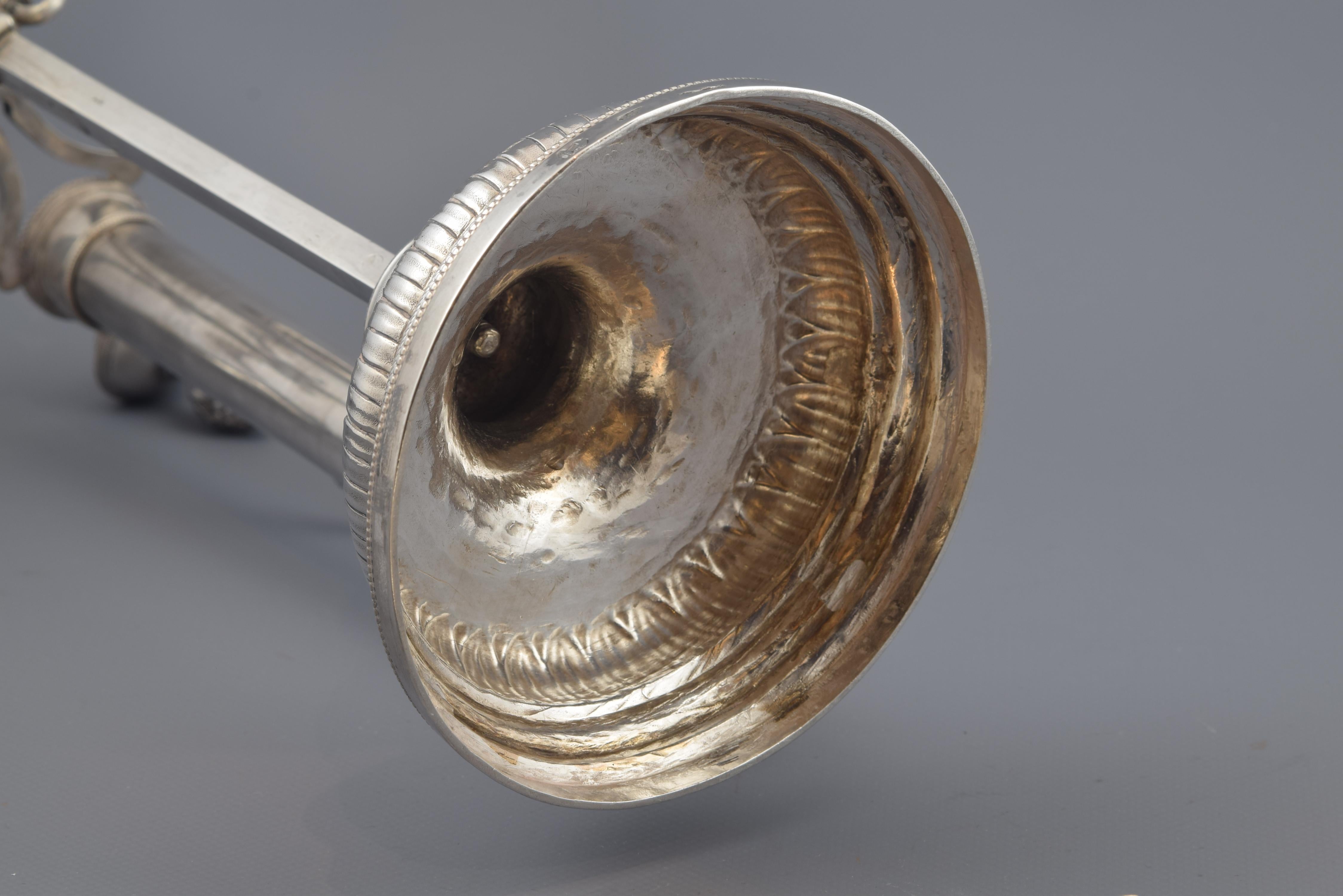 Solid Silver Lamp, with Hallmarks, Possibly Malaga, Spain, 19th Century For Sale 2