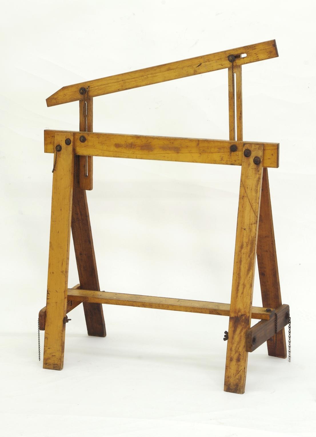 Pair of Adjustable Sawhorses, circa 1920 For Sale 1