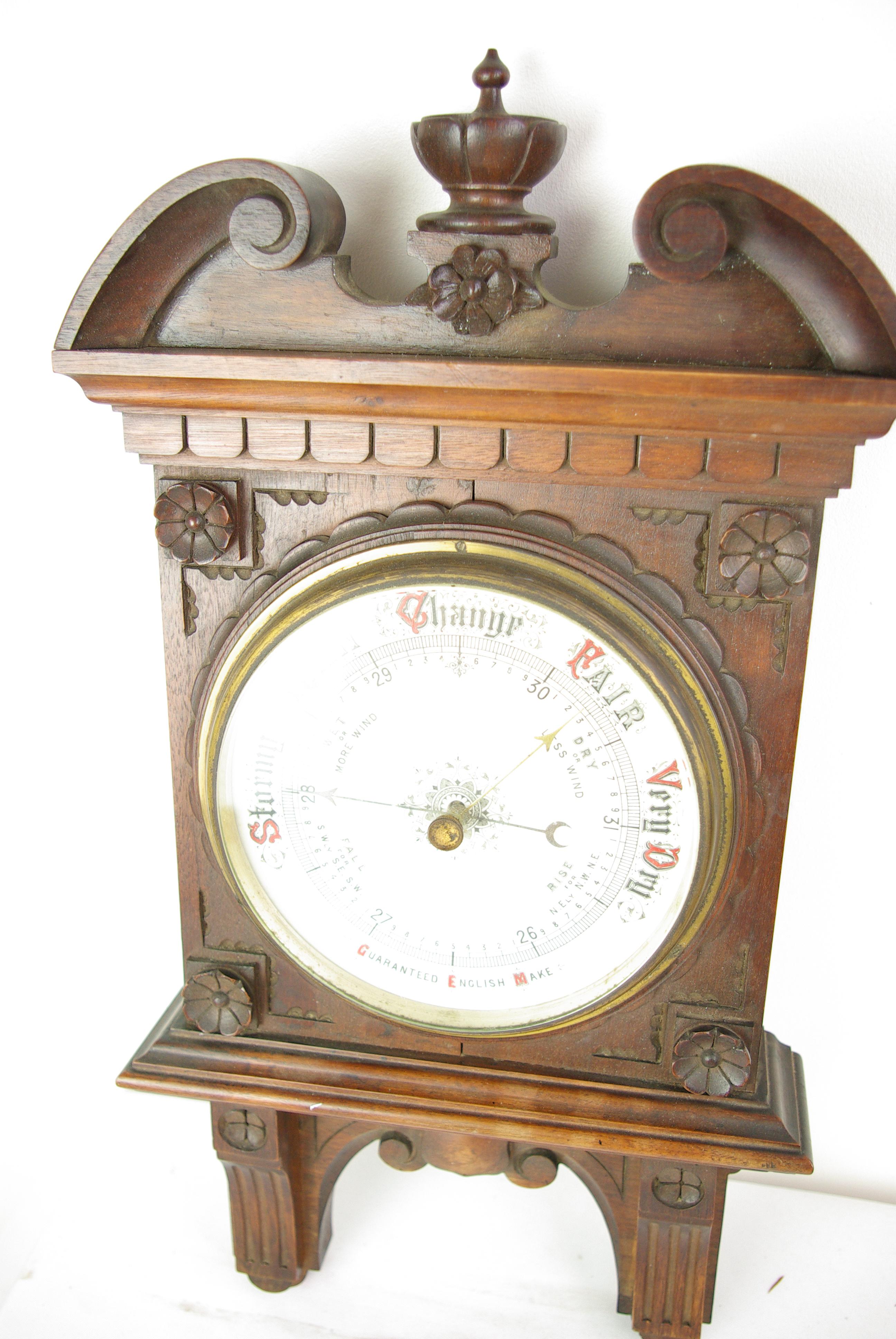 Late 19th Century Antique Barometer, Aneroid Barometer, Decorative Barometer, Scotland, 1890