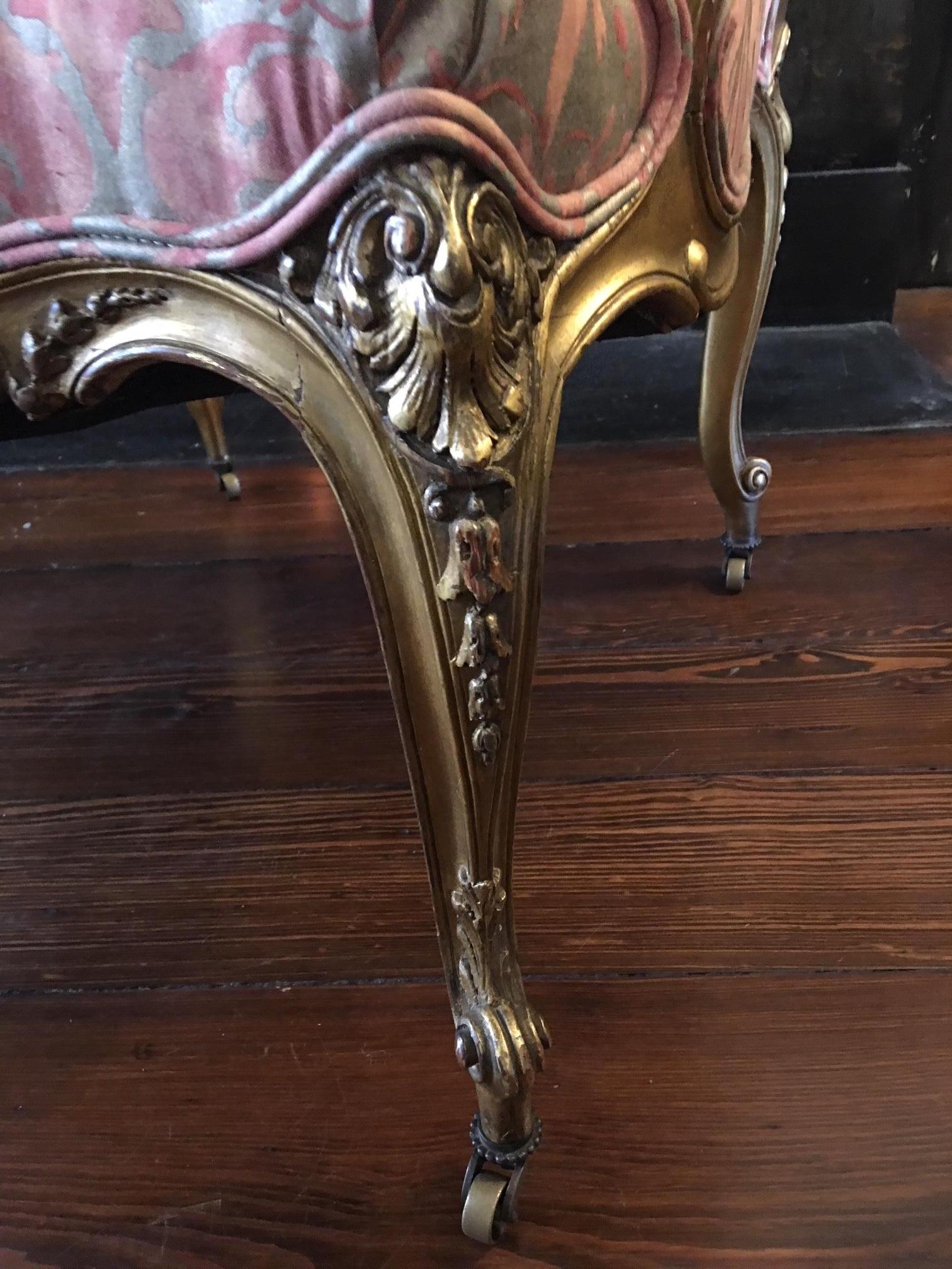 Louis XV Style Gilded Fauteuil or Armchair, 19th Century 2