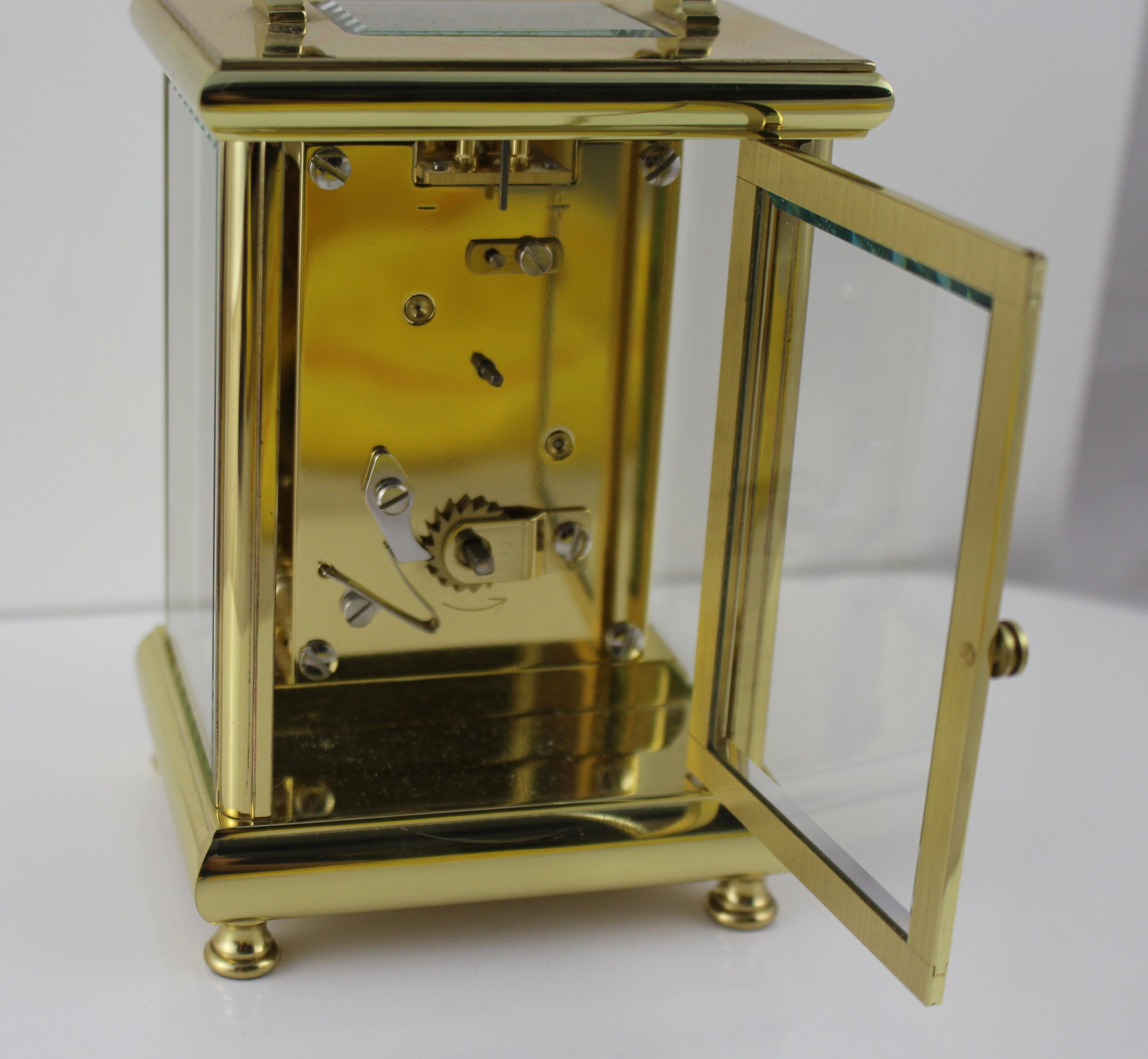Woodford England Gold Plated Mechanical Carriage Clock For Sale 1