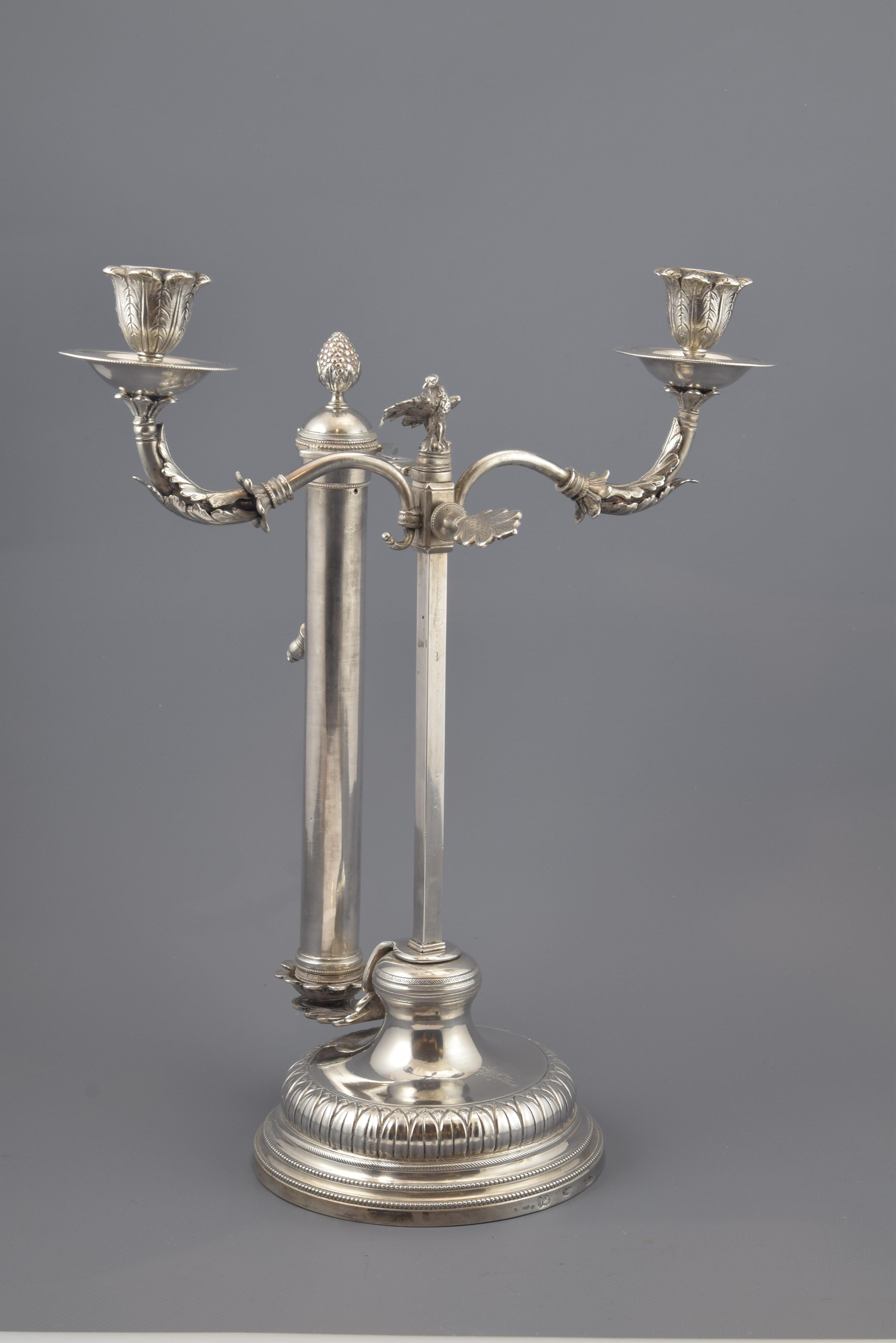 Solid Silver Lamp, with Hallmarks, Possibly Malaga, Spain, 19th Century For Sale 3
