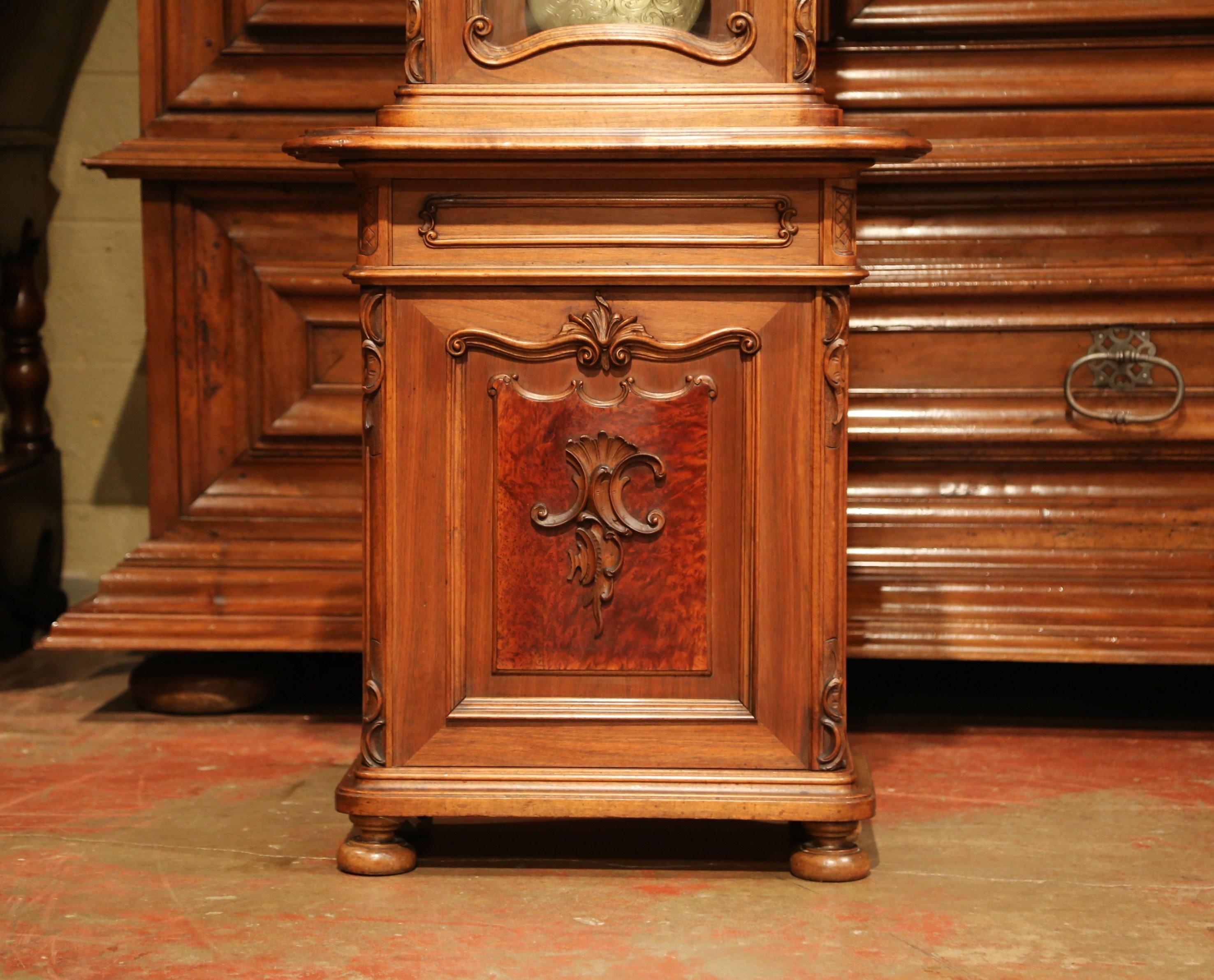 19th Century French Louis XV Carved Walnut Grandfather Clock from Lyon 3