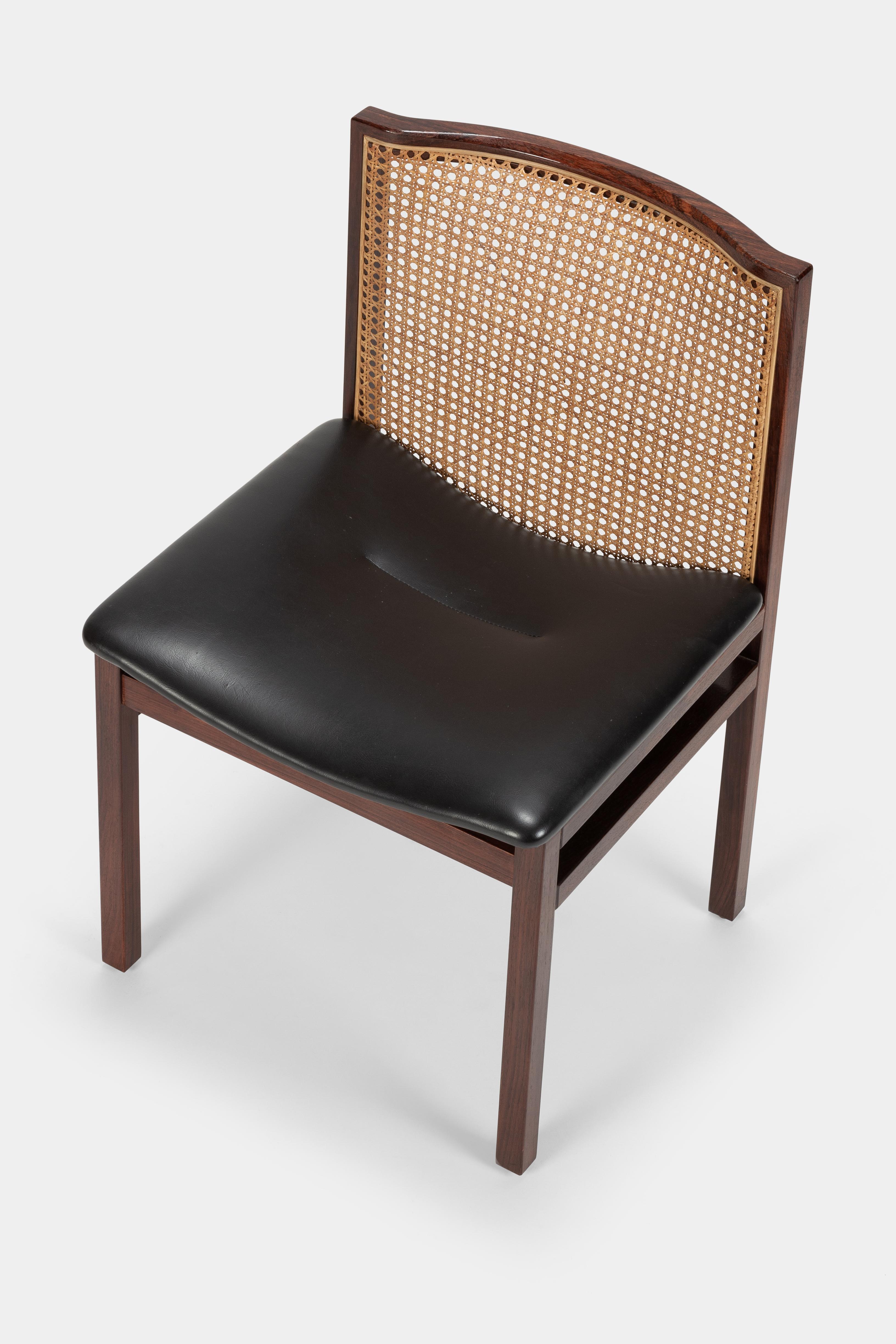 6 Tito Agnoli Rosewood Dining Room Chairs La Linea, 1960s 3