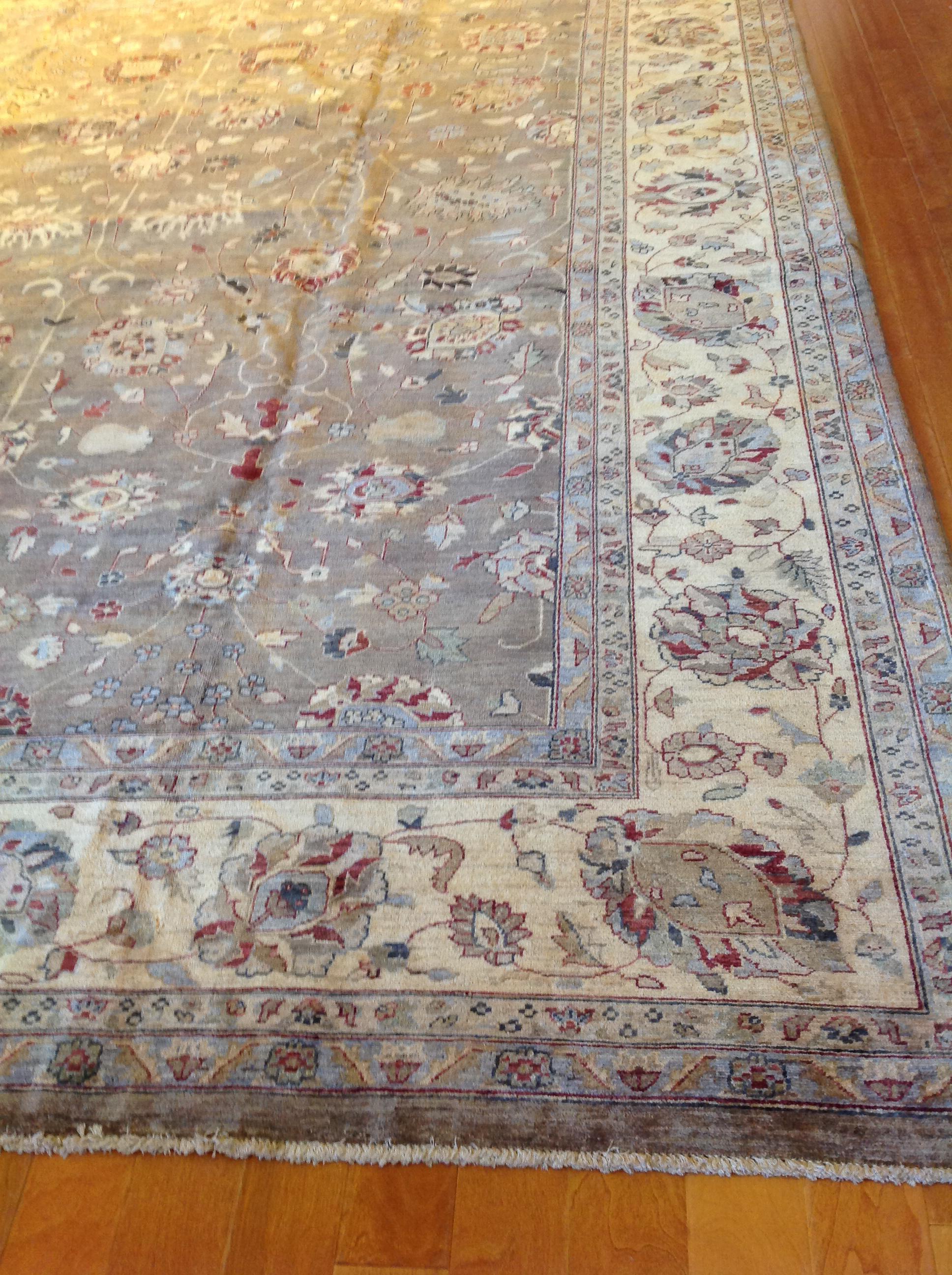 Traditional Pakistani Brown Wool Area Rug For Sale 4