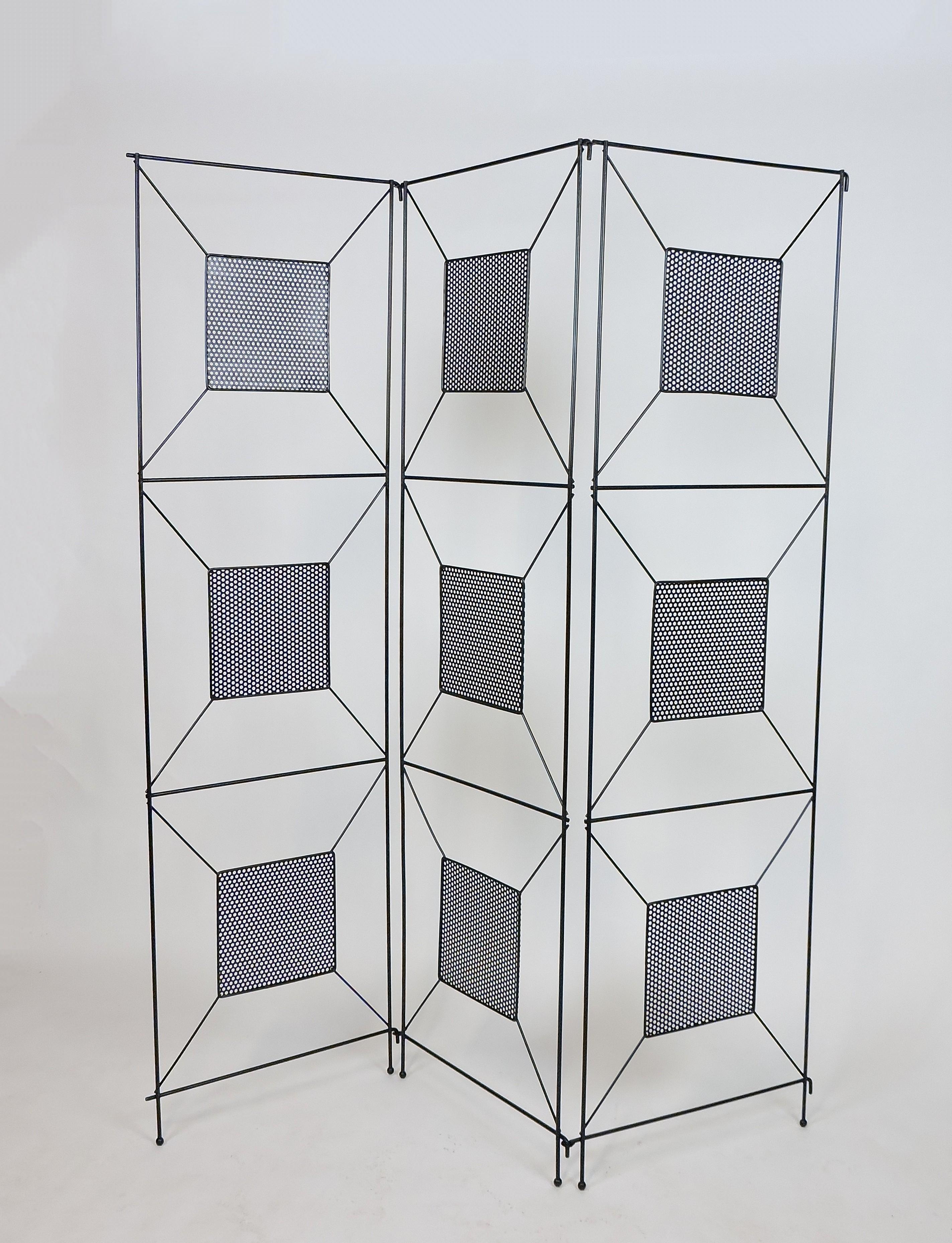 Frederick Weinberg Mid-Century Modern Geometric Iron Screen or Room Divider 4