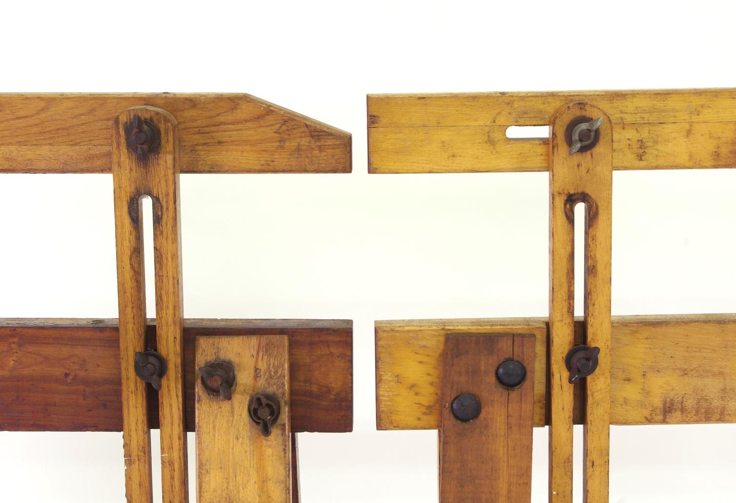 Pair of Adjustable Sawhorses, circa 1920 For Sale 3