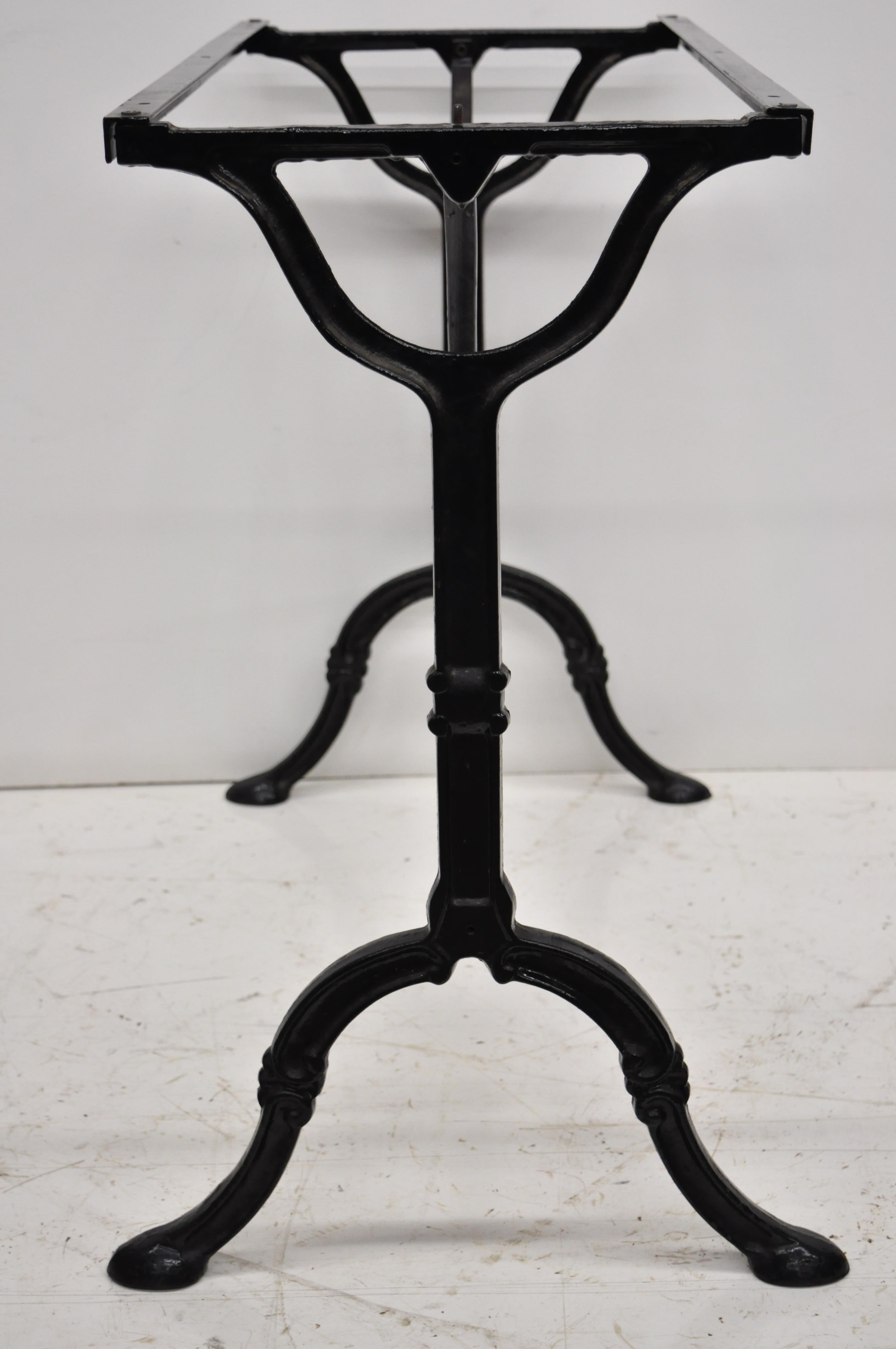 Cast Iron Marble-Top French Pastry Cafe Bistro Dining Table Desk 2