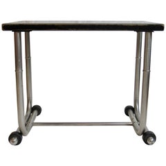 Vintage Unique Side Table Warren McArthur Stainless Steel Frame, 1934-1935