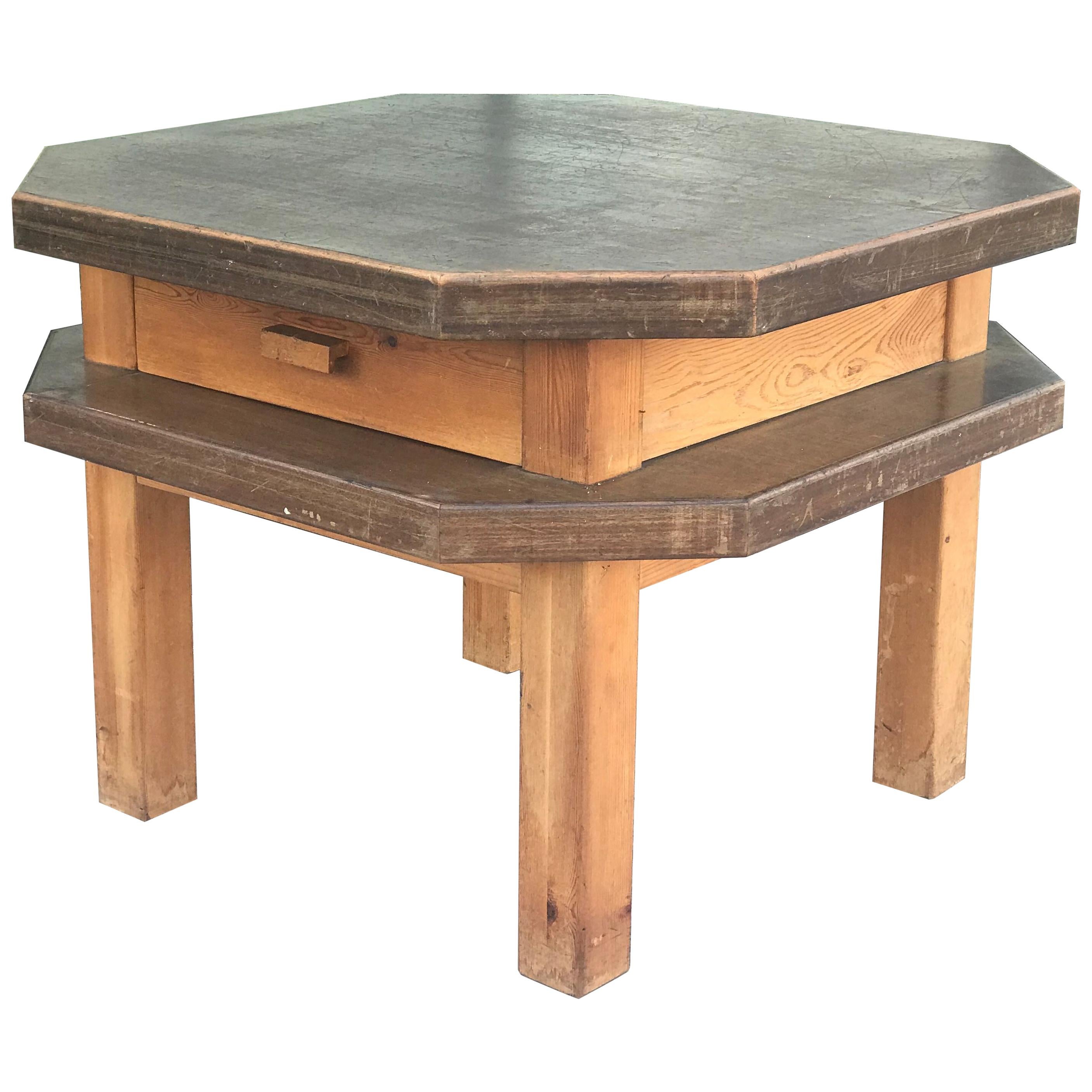 Mid-Century Octagonal Side or Center Table in Walnut 