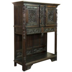 Used Neogothic Cupboard, Oak, 19th Century