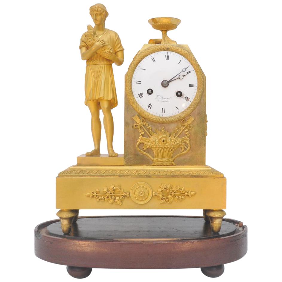 French Empire Period Ormolu Mantel Clock For Sale