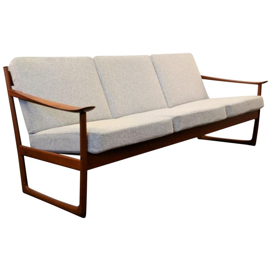 Vintage Peter Hvidt & Orla Mølgaard Nielsen Teak FD-130 3-Seat Sofa For Sale