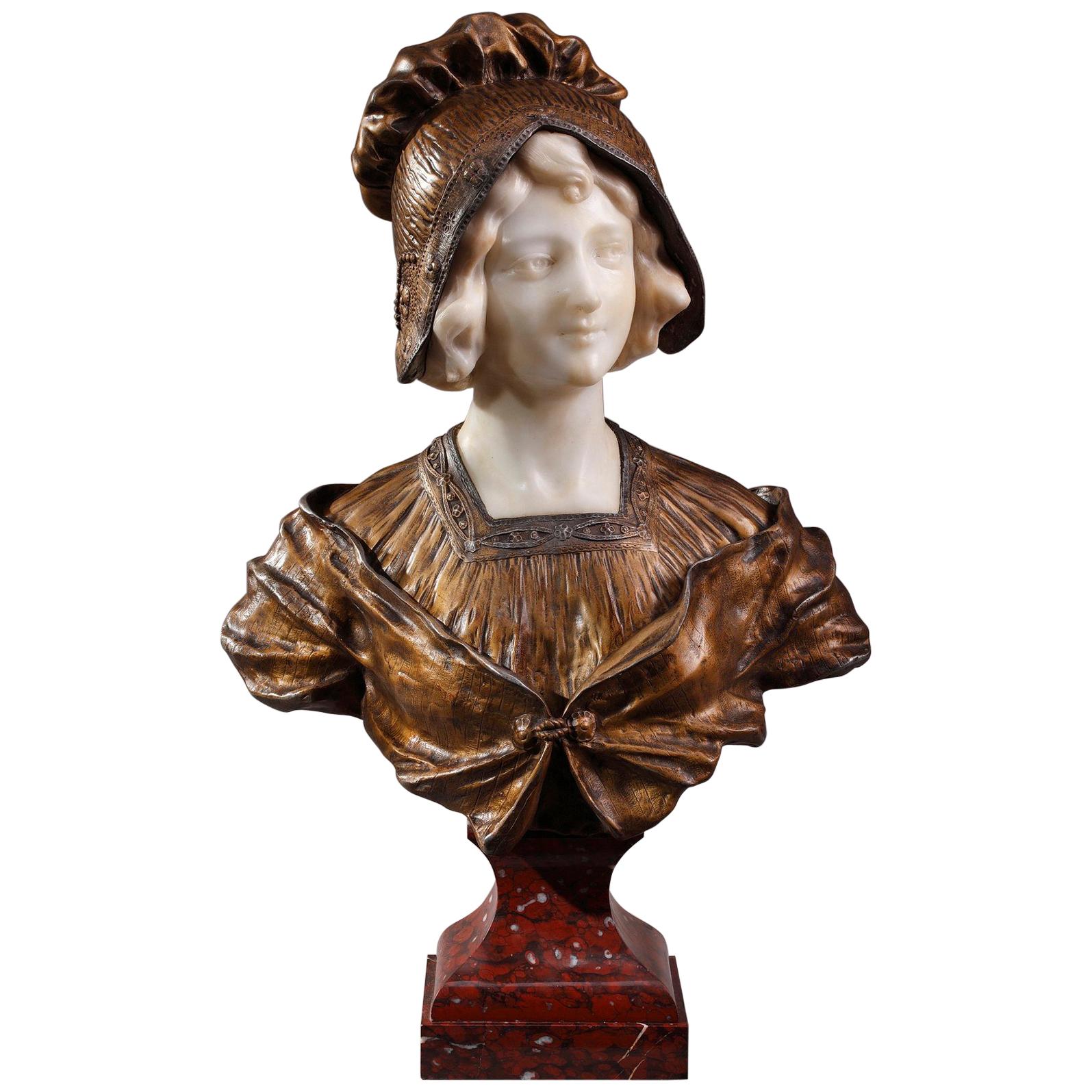 Early 20th Century Art Deco Portrait Bust by Affortunato Gory (1895-1925)