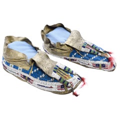 Authentic Native American Beaded Sioux Moccasins