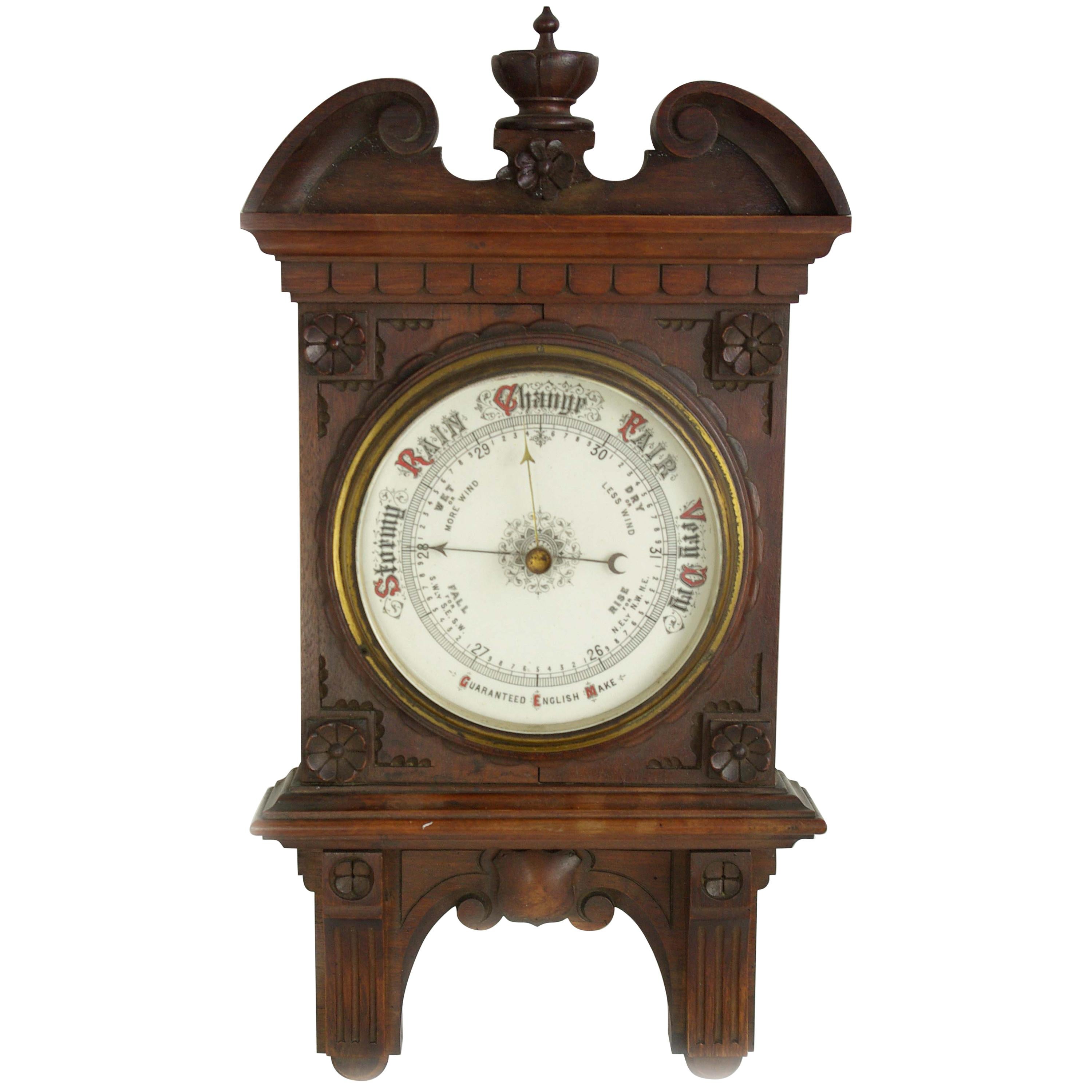Antique Barometer, Aneroid Barometer, Decorative Barometer, Scotland, 1890
