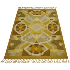 Swedish Röllakan Rug Signed IS Ingegerd Silow