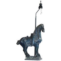 Vintage Blue Horse Lamp