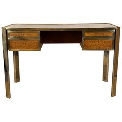 Gucci Style Italian Chrome and Brass Desk