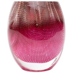 Glass and Copper Mesh Vase by Omer Arbel For OAO Works, Fuschia