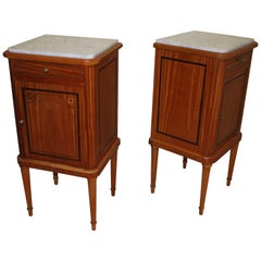Pair of Satinwood Bedside Cabinets / Nightstands