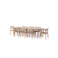 Wegner PP70 Dining Table w/ 3 Leaves + Moller Chairs 6 Sidechairs 2 Armchairs